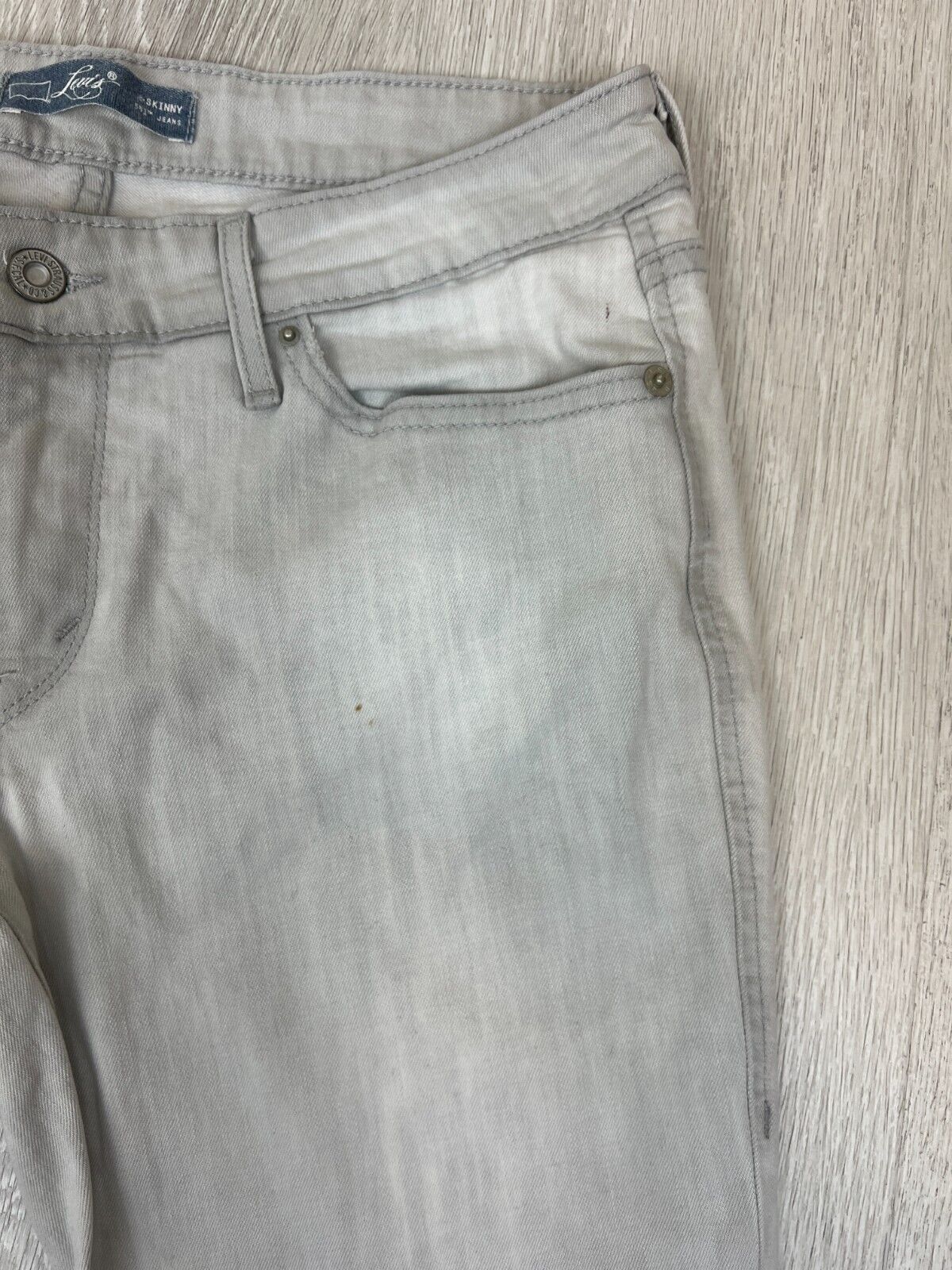 Levis Womens Skinny 511 Grey Denim Jeans Size 10