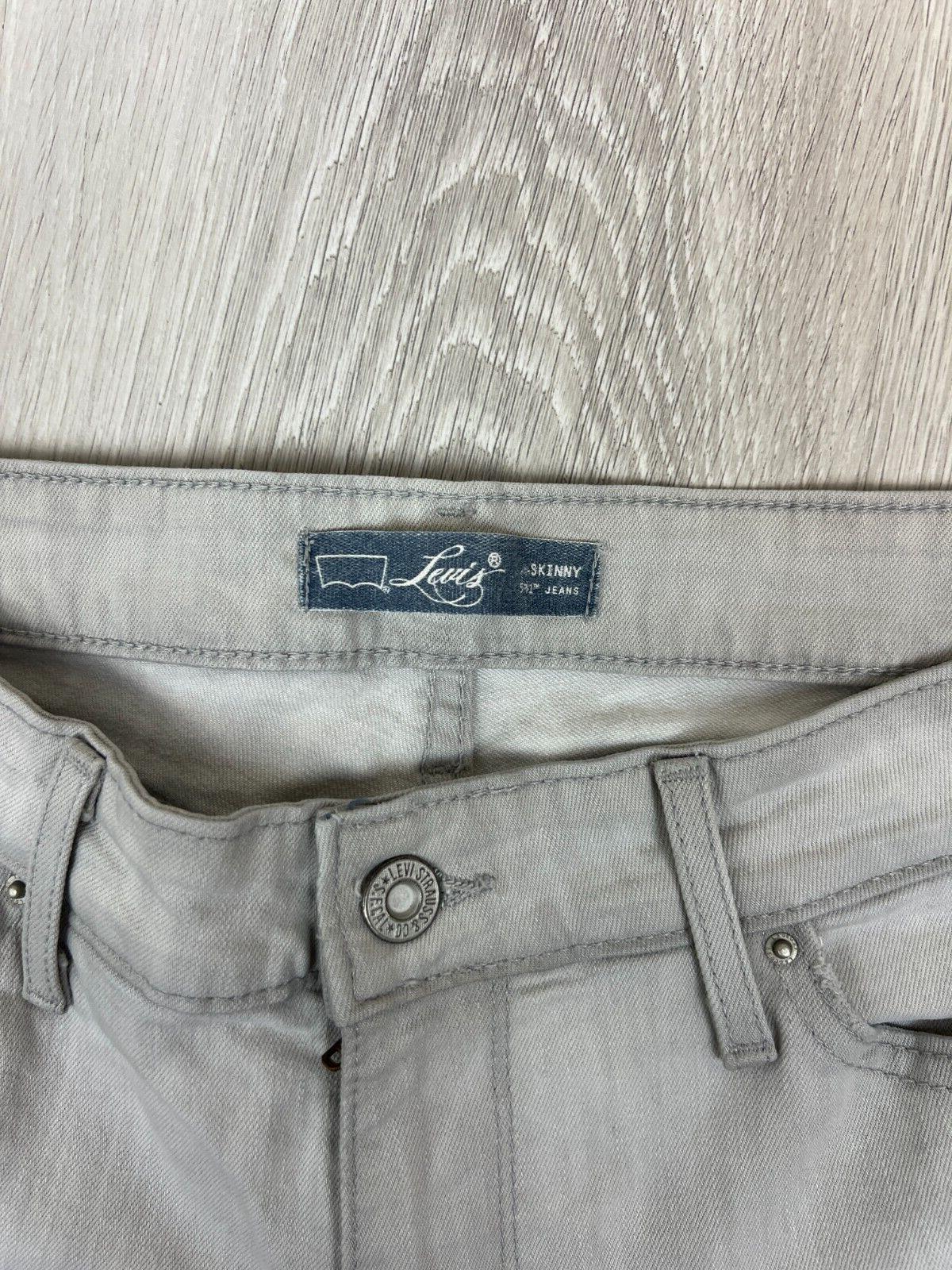 Levis Womens Skinny 511 Grey Denim Jeans Size 10