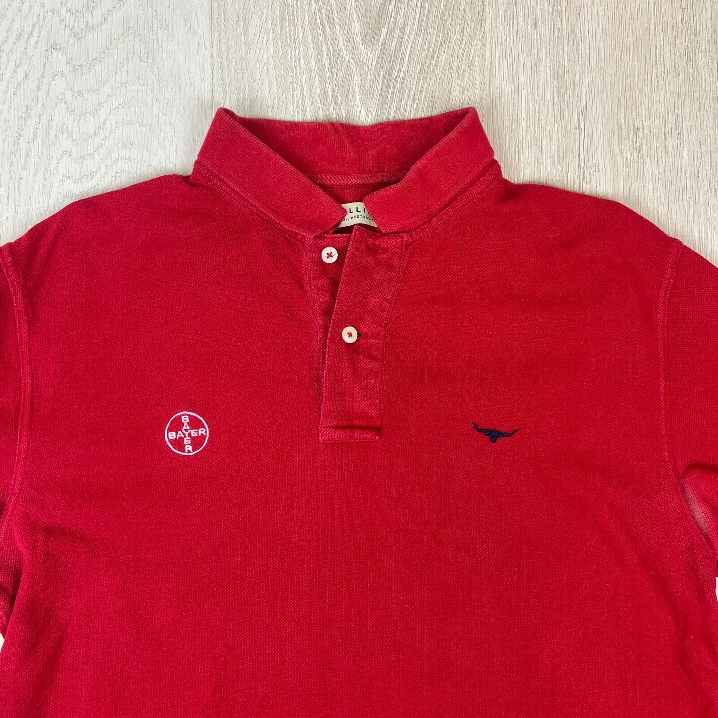 R.M. Williams Mens Red Polo Shirt Size Medium (Deodorant Issue under 1 arm)