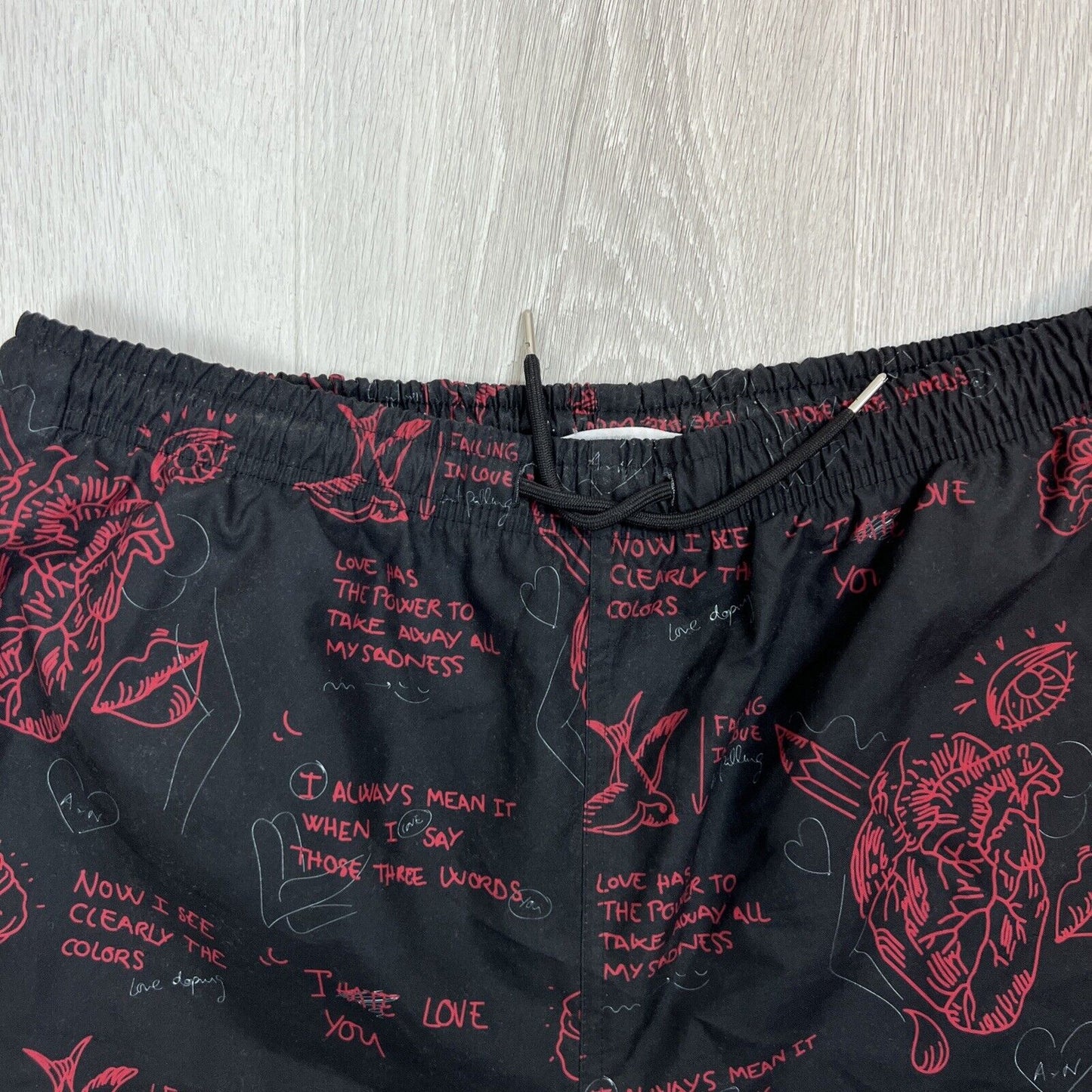 ZARA Mens Black Swim Shorts Board Shorts Beach Shorts Size XL
