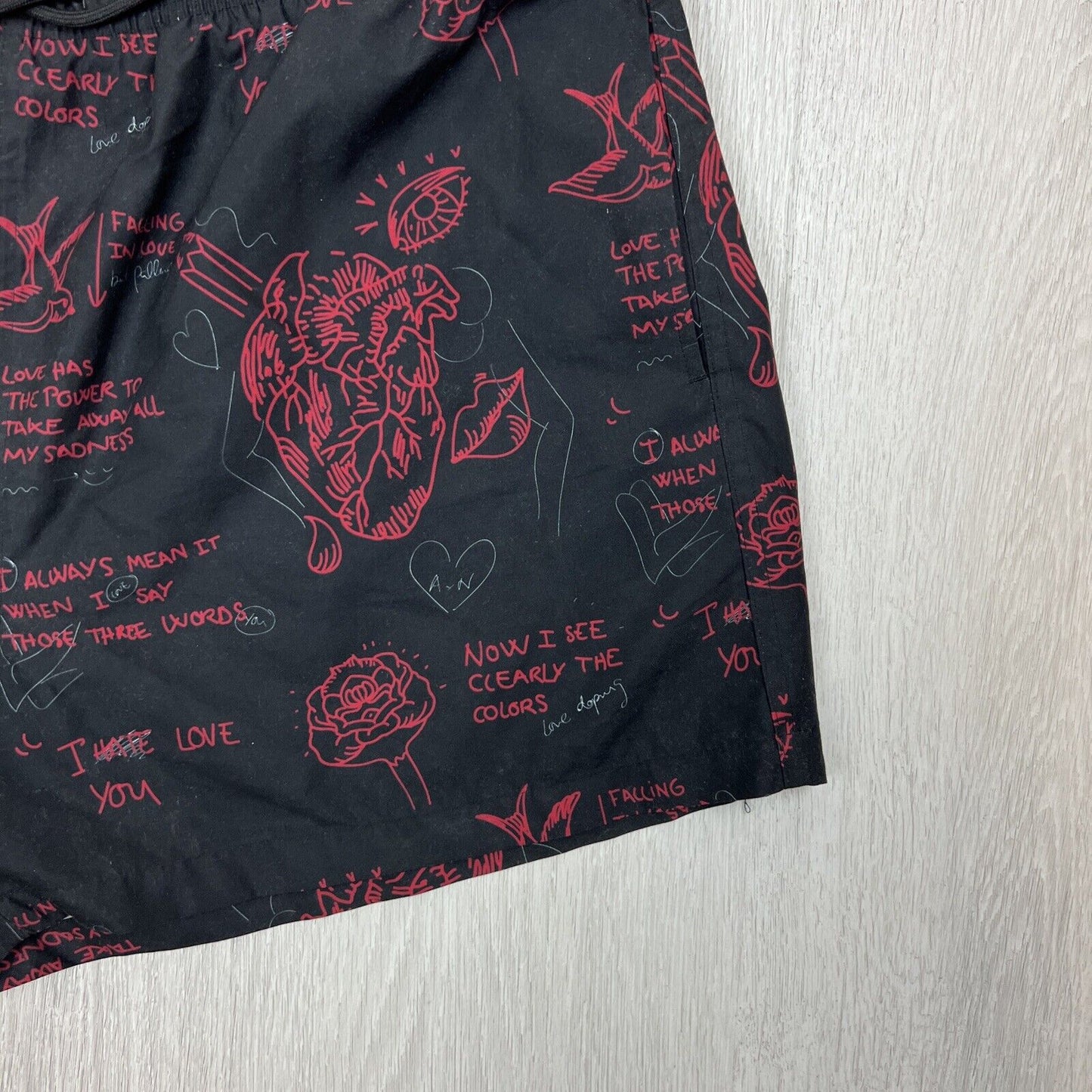 ZARA Mens Black Swim Shorts Board Shorts Beach Shorts Size XL