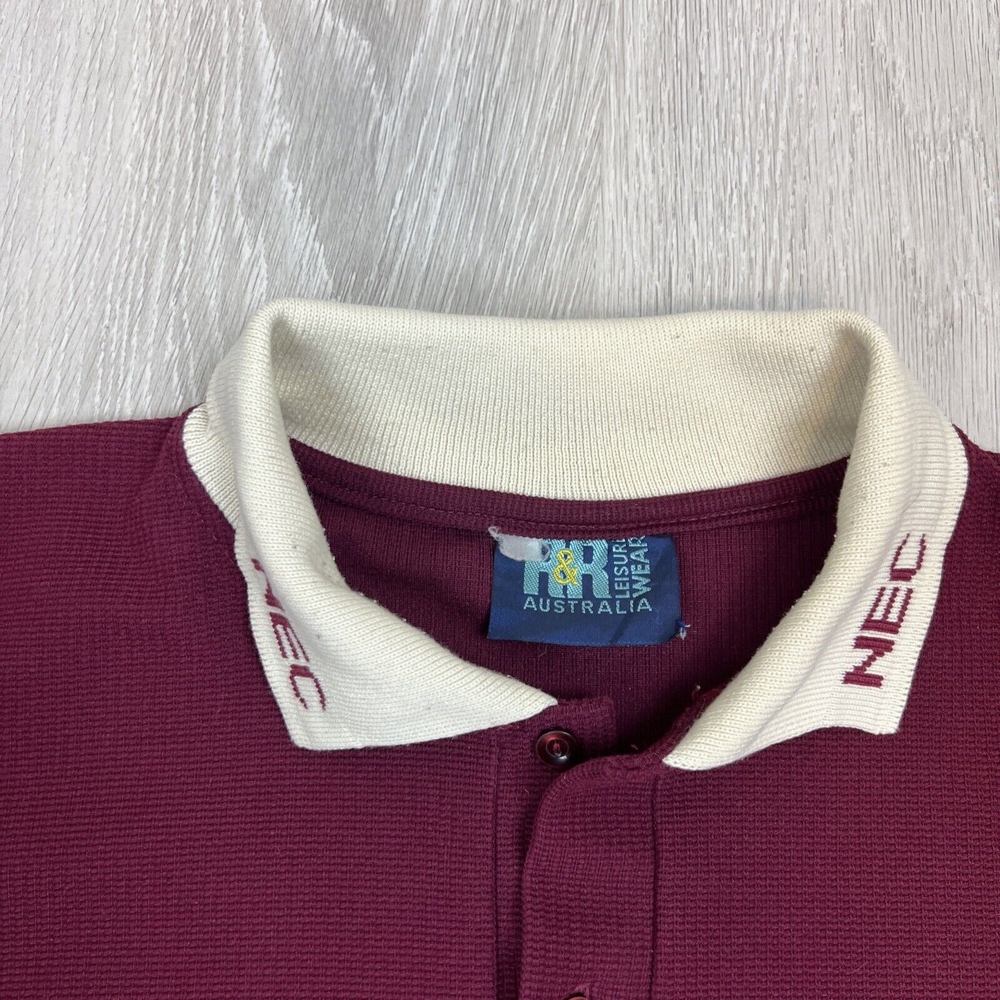 Vintage Mens NEC Visual Display 30 Years Maroon Polo Shirt Size XL approx