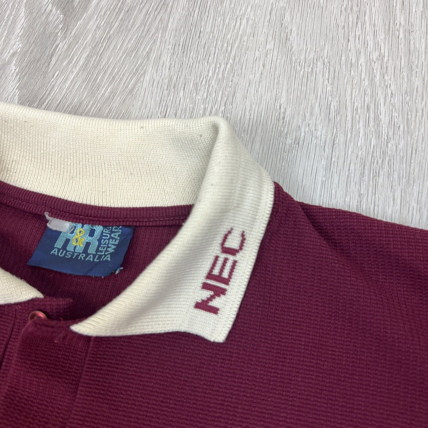 Vintage Mens NEC Visual Display 30 Years Maroon Polo Shirt Size XL approx