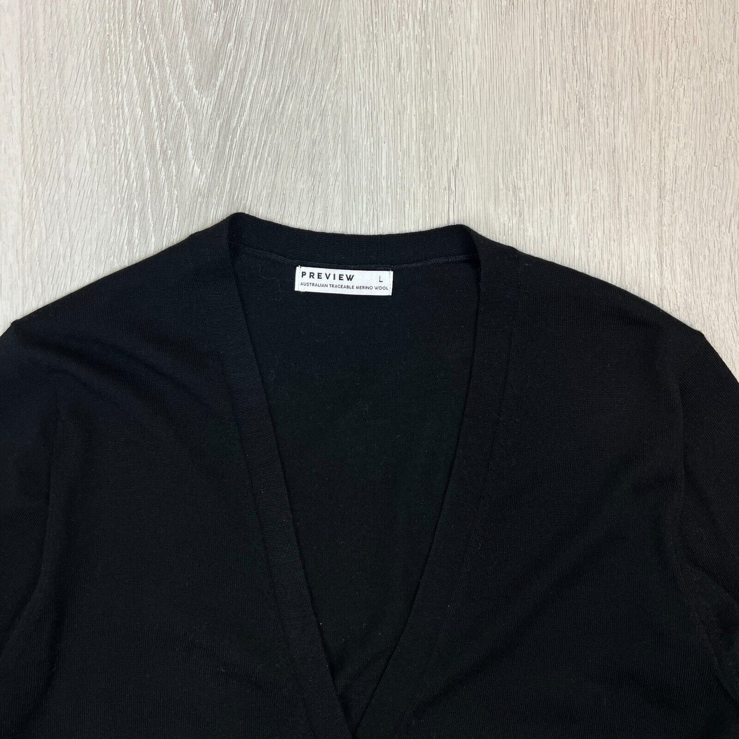 Preview Womens Black Australian Merino Wool Cardigan Size Large