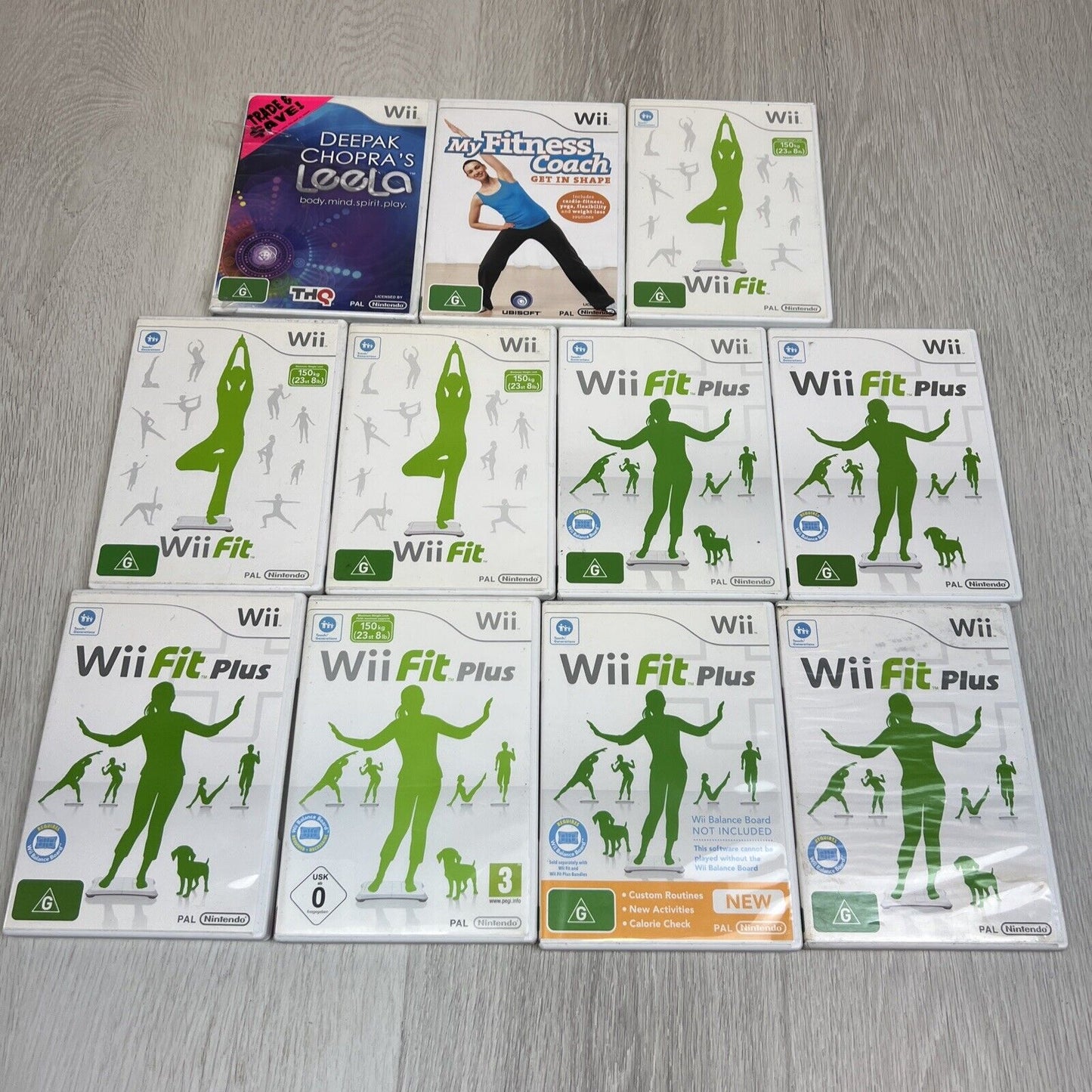 Nintendo Wii Video Game Bundle Wii Fit & Wii Fit Plus (11 Games)