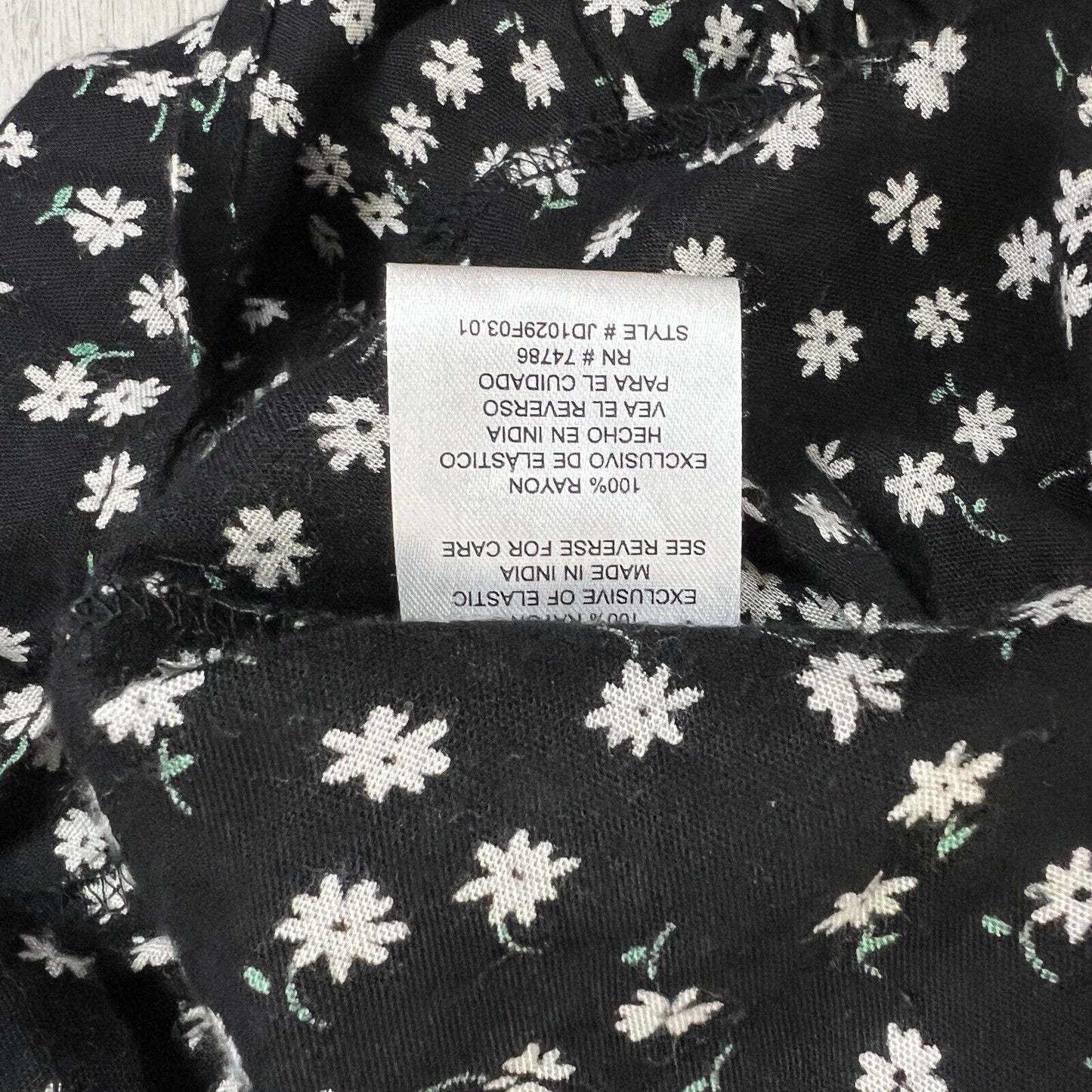 Patrons of Peace Womens Black Gypsy Floral Boho Dress size Medium Black