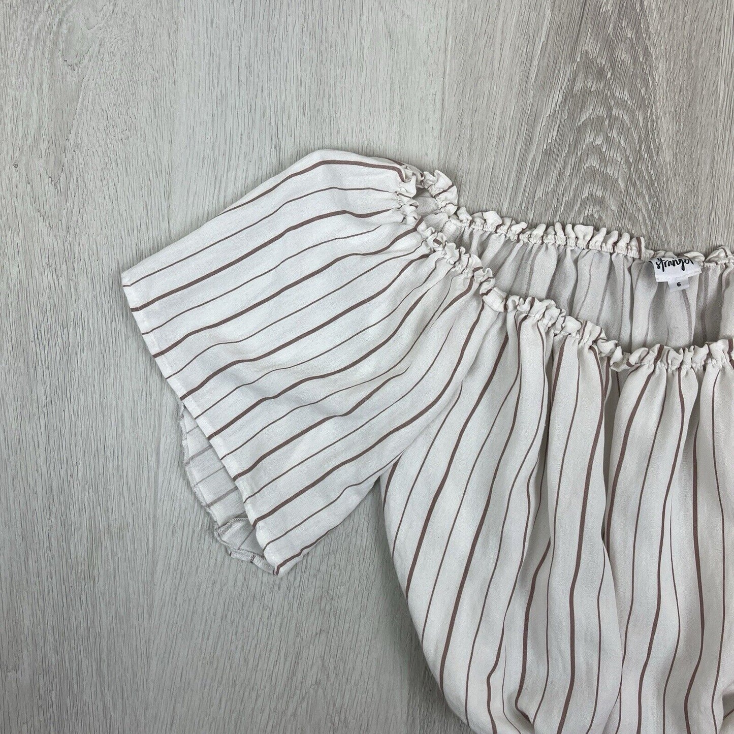 Perfect Stanger Womens White Off-Shoulder Crop Top Size 6