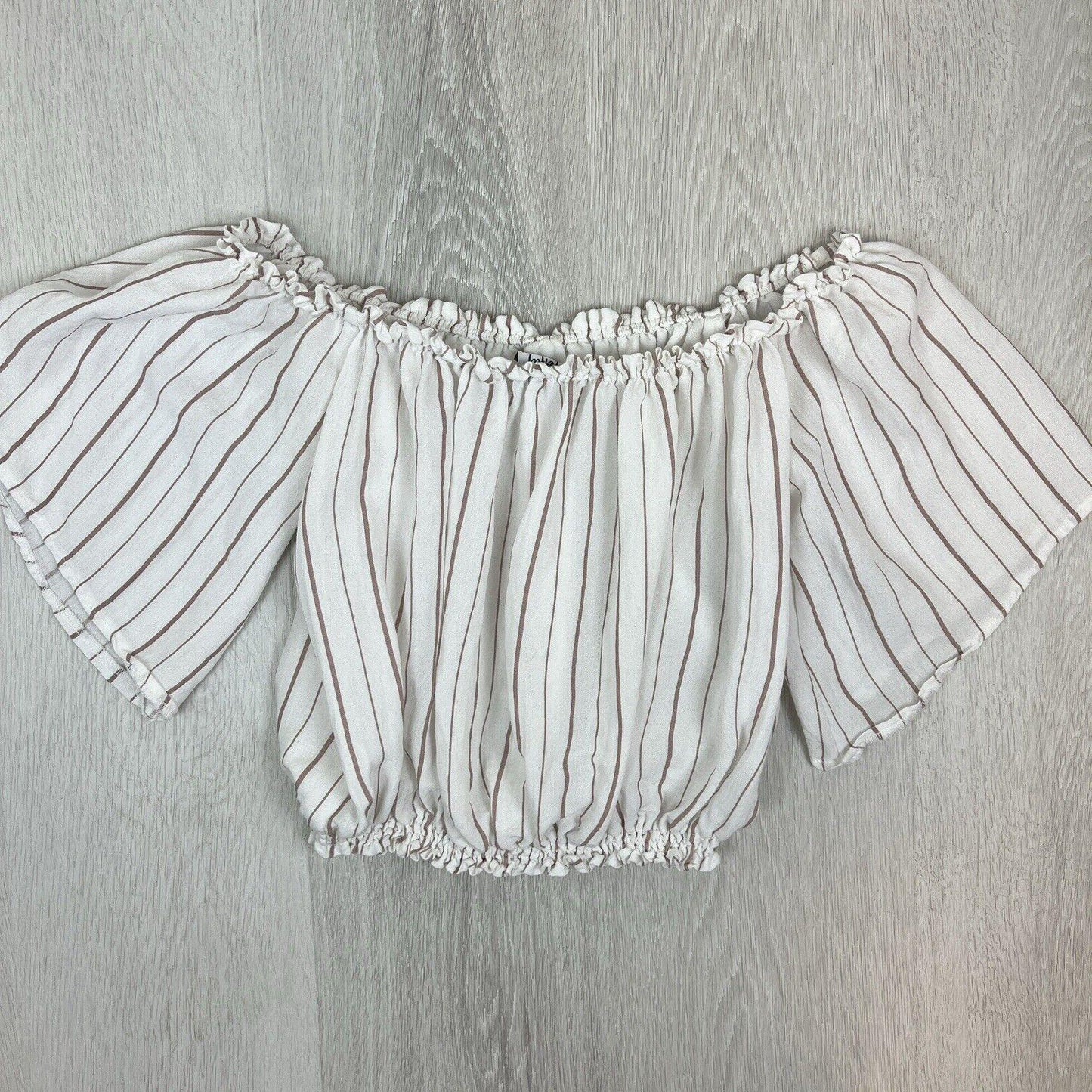 Perfect Stanger Womens White Off-Shoulder Crop Top Size 6