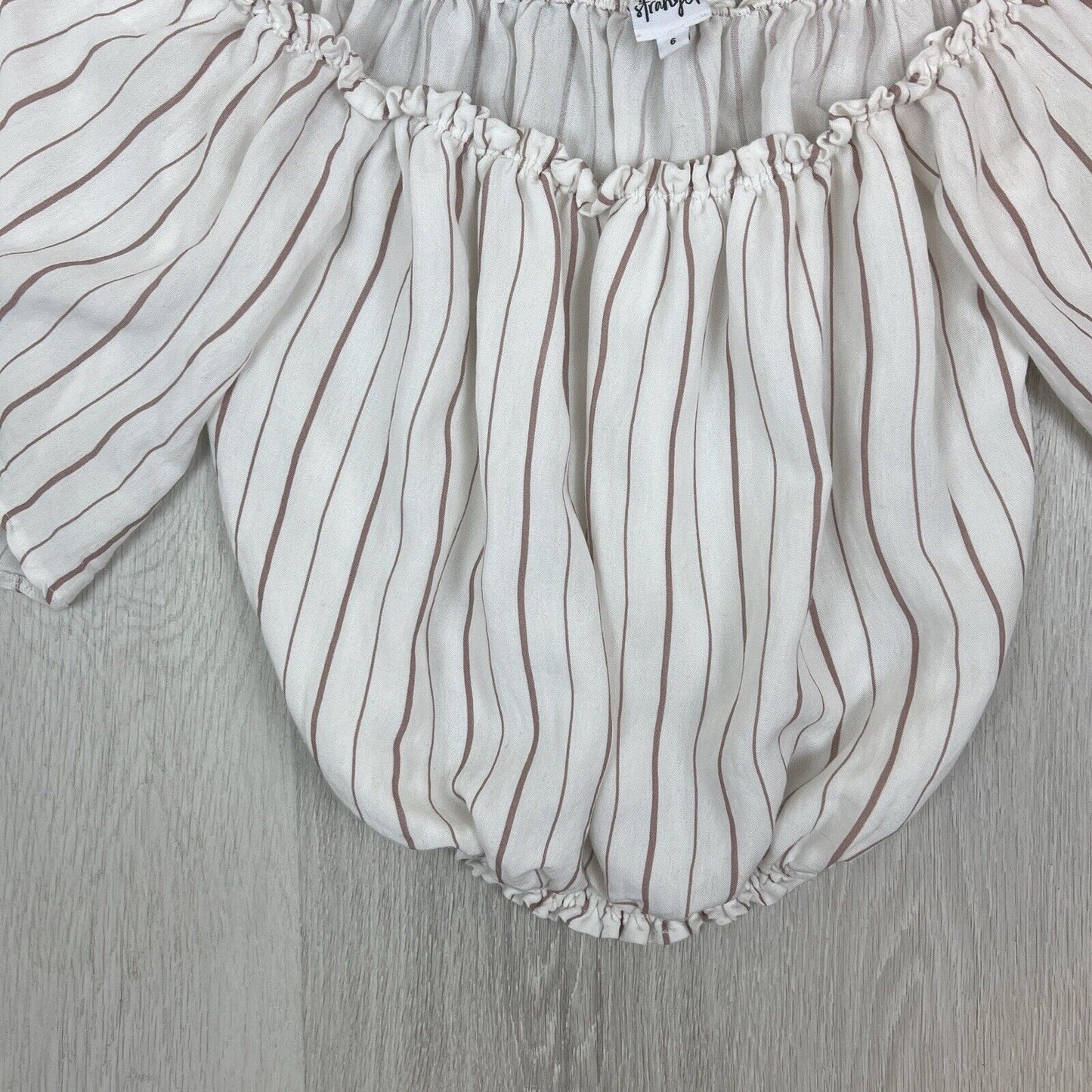 Perfect Stanger Womens White Off-Shoulder Crop Top Size 6