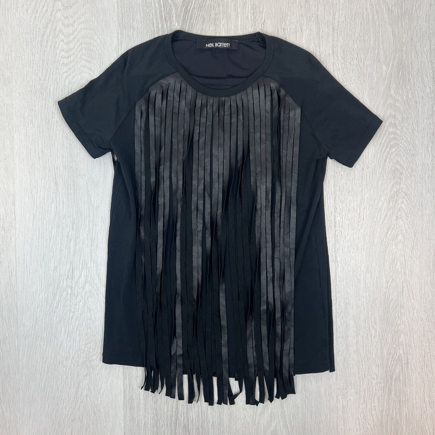 Neil Barrett Womens Black Tassel T-Shirt Size Medium