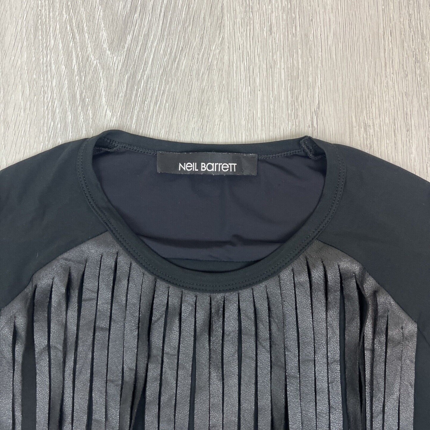 Neil Barrett Womens Black Tassel T-Shirt Size Medium