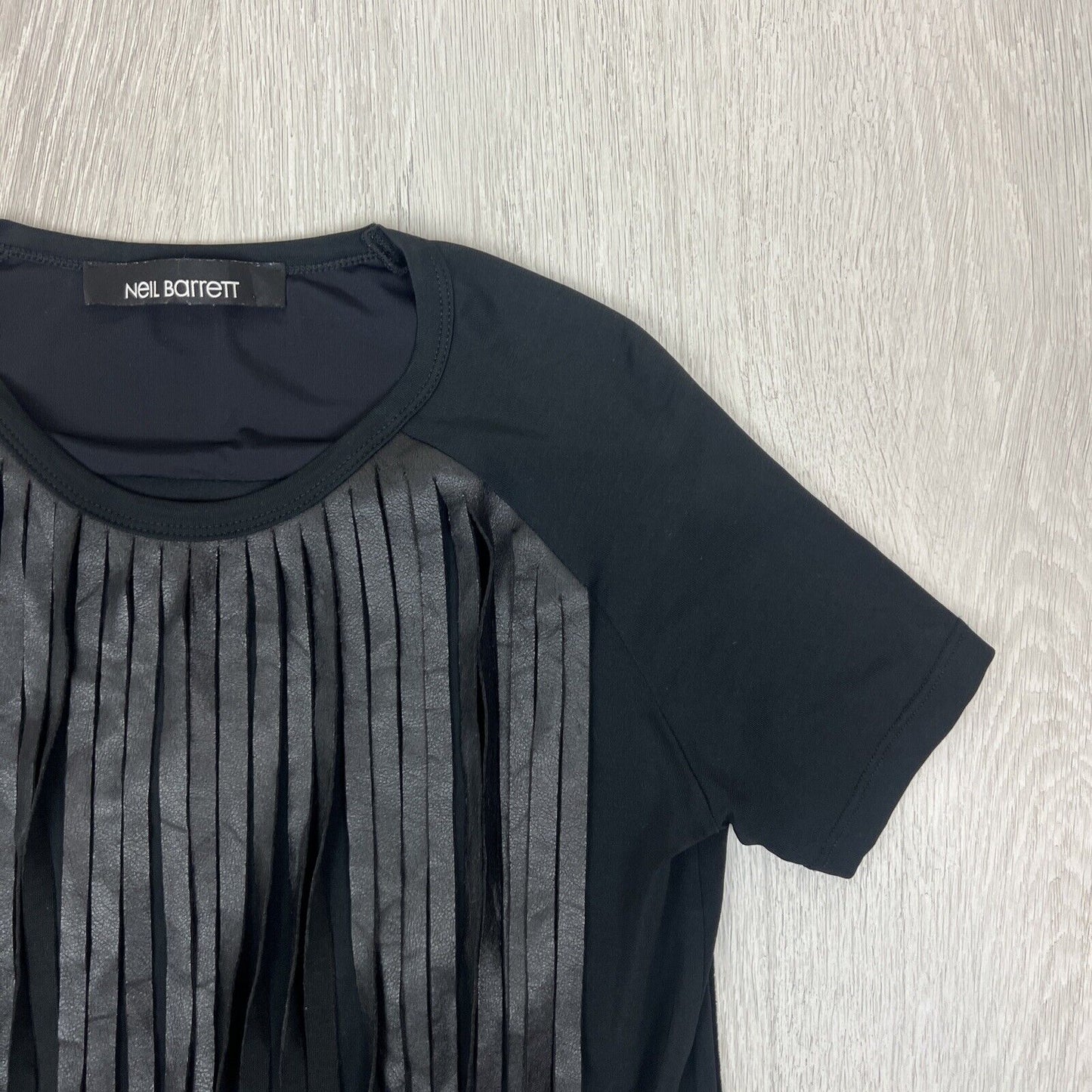 Neil Barrett Womens Black Tassel T-Shirt Size Medium