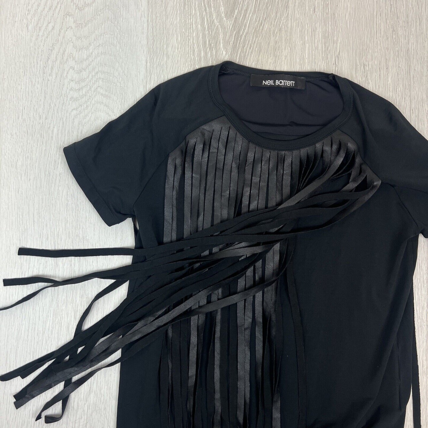 Neil Barrett Womens Black Tassel T-Shirt Size Medium