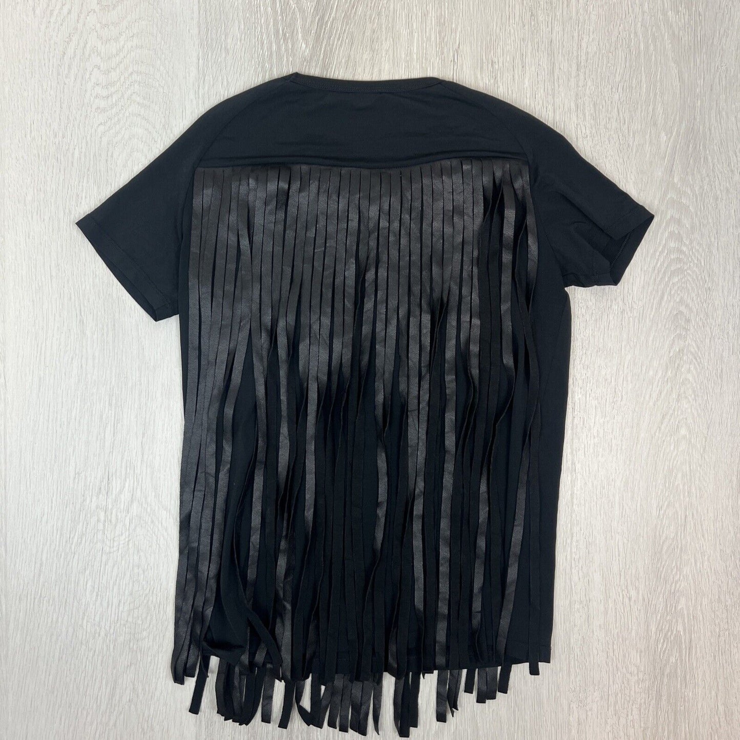 Neil Barrett Womens Black Tassel T-Shirt Size Medium