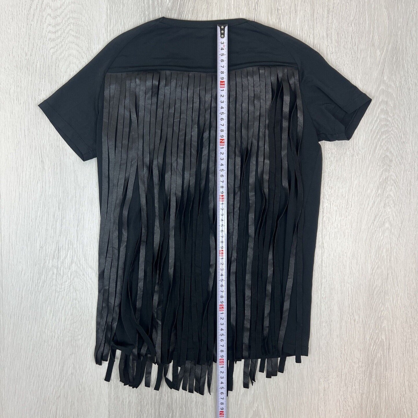 Neil Barrett Womens Black Tassel T-Shirt Size Medium