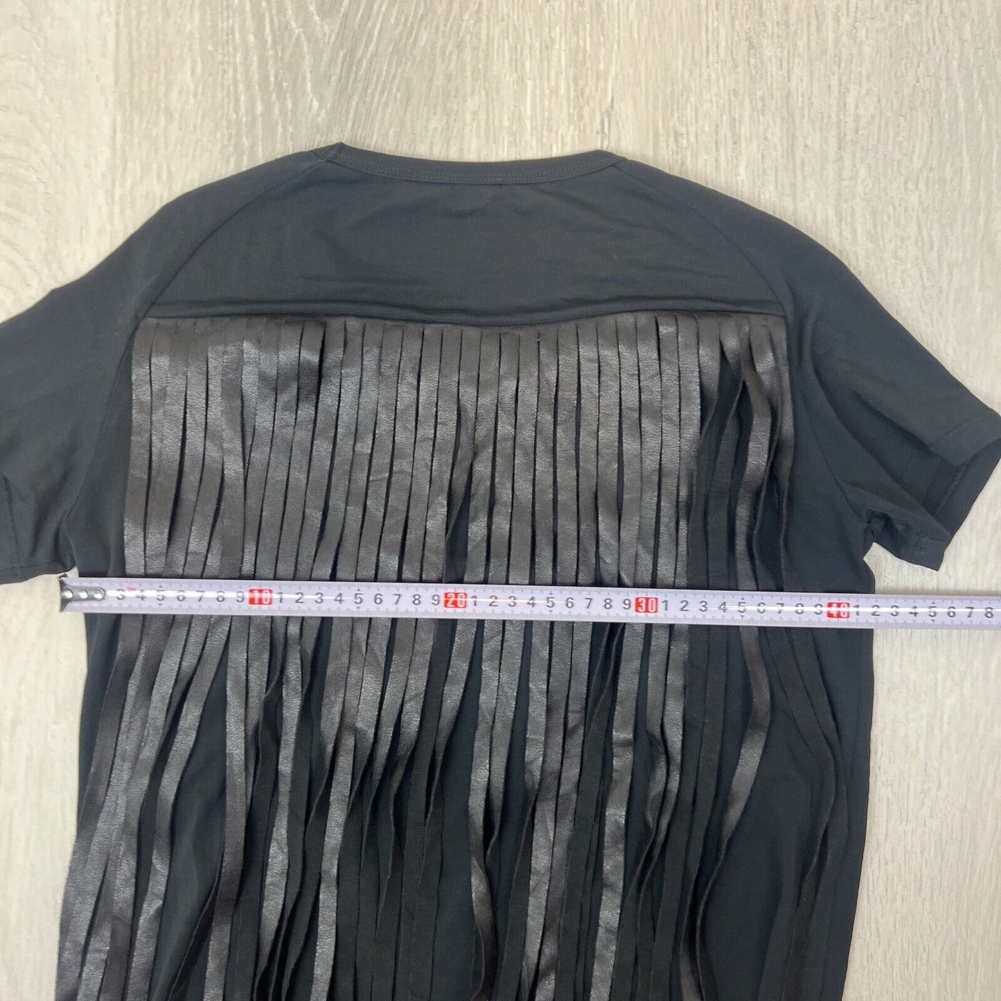 Neil Barrett Womens Black Tassel T-Shirt Size Medium