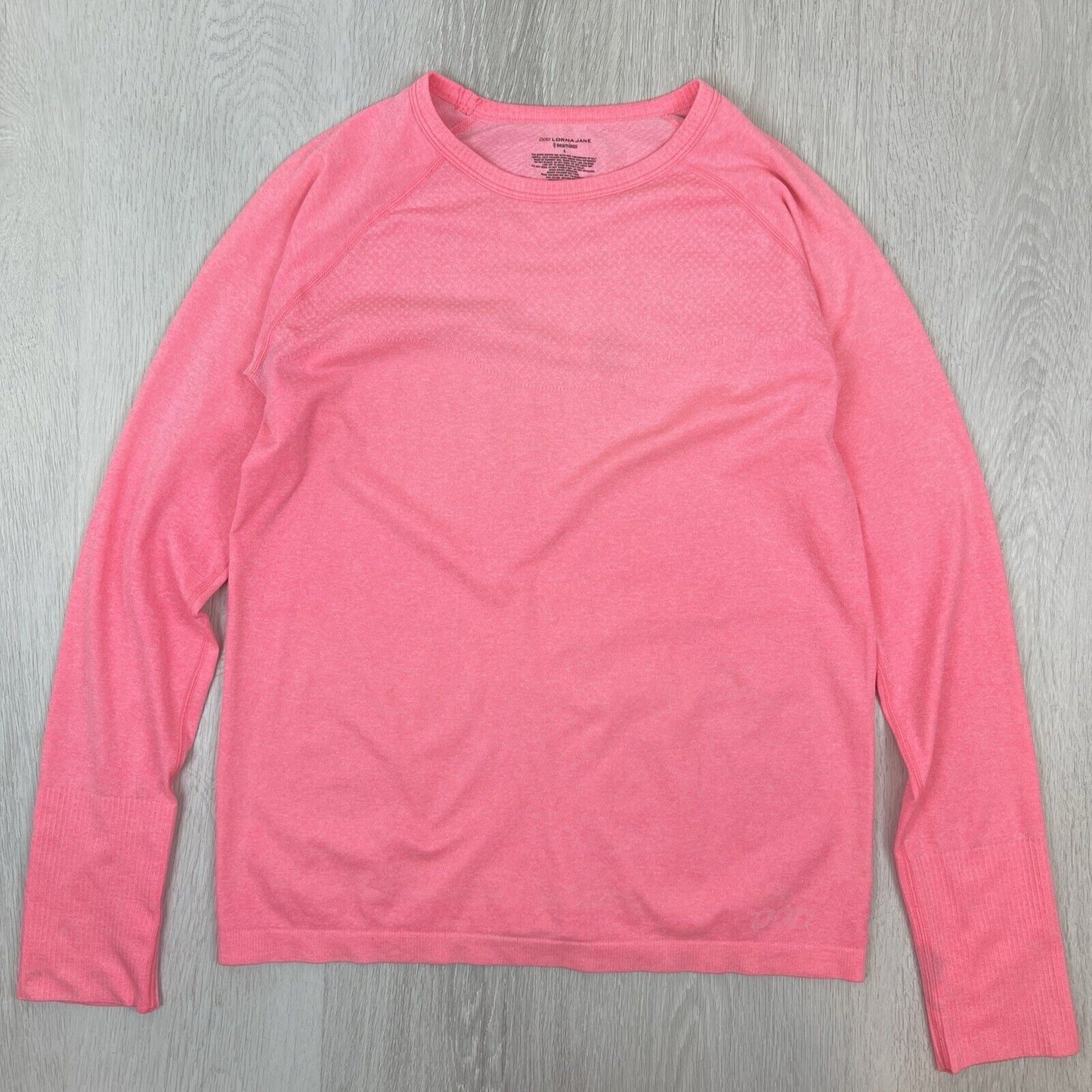 Lorna Jane Seamless Womens Pink Long Sleeve T-Shirt Top Size Large