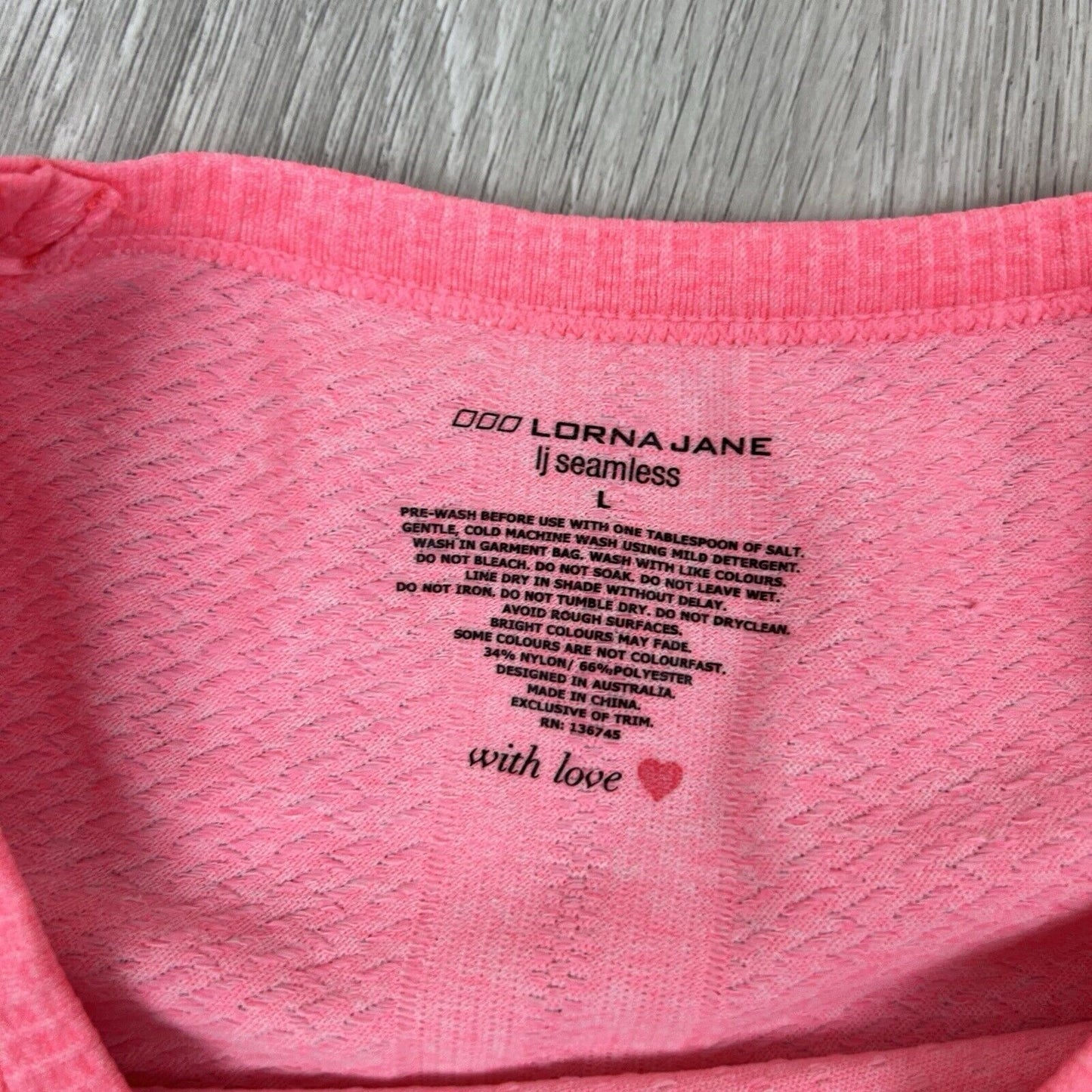 Lorna Jane Seamless Womens Pink Long Sleeve T-Shirt Top Size Large