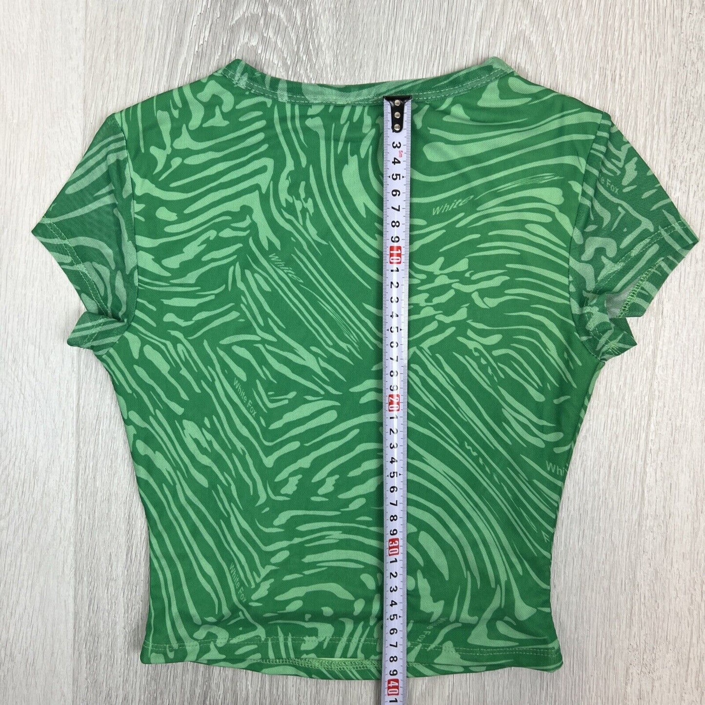 White Fox Womens Answer My Calls Green Swirl Crop Top Size XS (New)