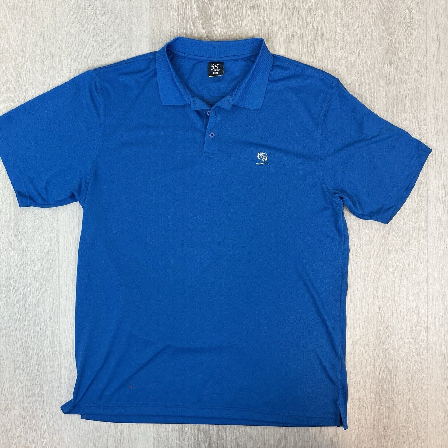 38 Degrees South Mens Blue Manly Golf Club Polo Shirt Size XL