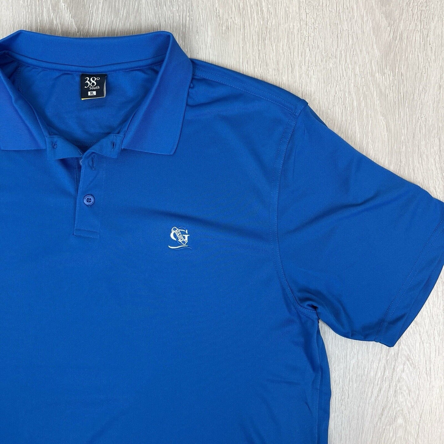 38 Degrees South Mens Blue Manly Golf Club Polo Shirt Size XL