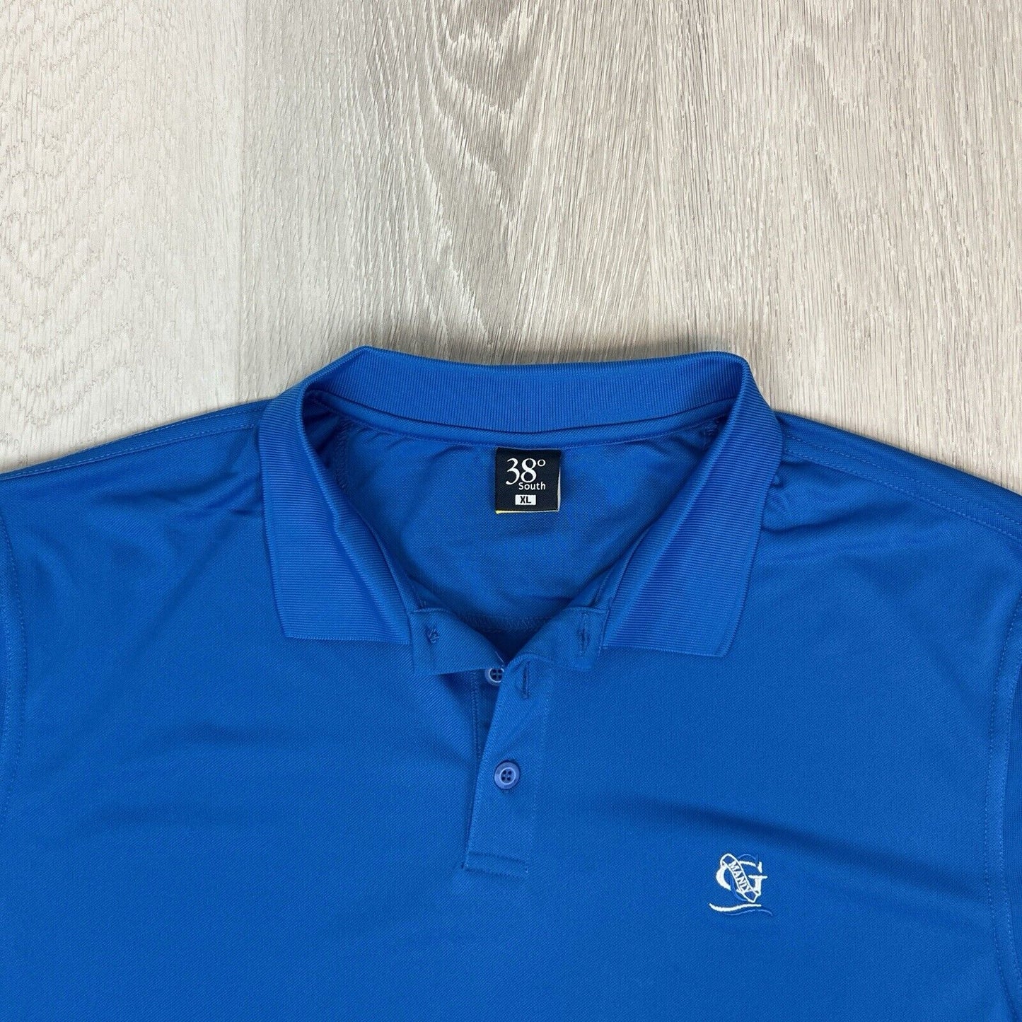 38 Degrees South Mens Blue Manly Golf Club Polo Shirt Size XL