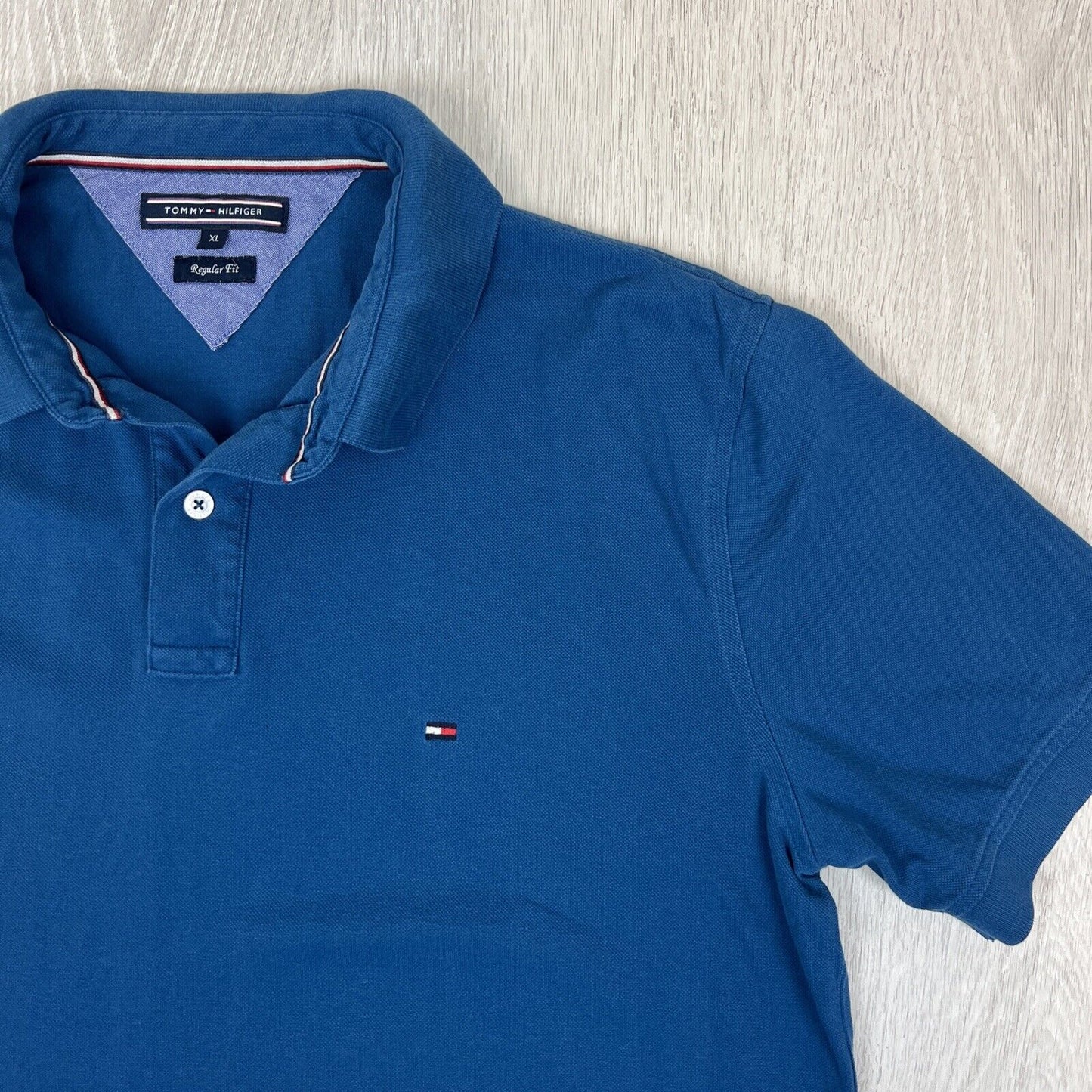 Tommy Hilfiger Mens Blue Short Sleeve Polo Shirt Size XL