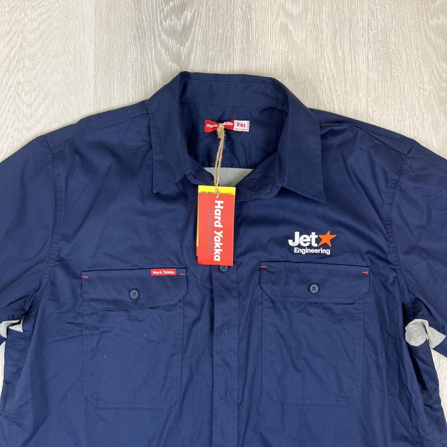 Hard Yakka Mens Short Sleeve Vented Button Up Shirt Size 2XL Jetstar Engineering