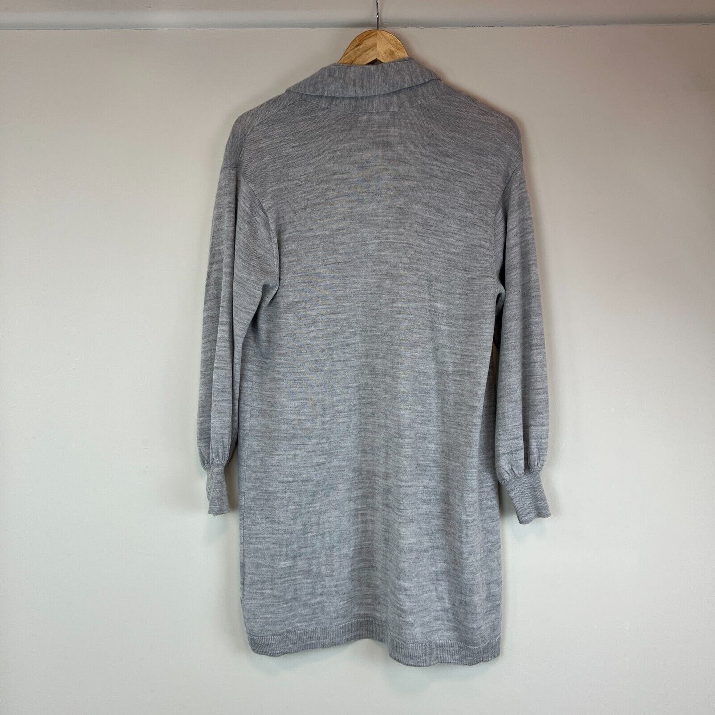 Serra Merino Collection Womens Grey Open Long Cardigan Size 10