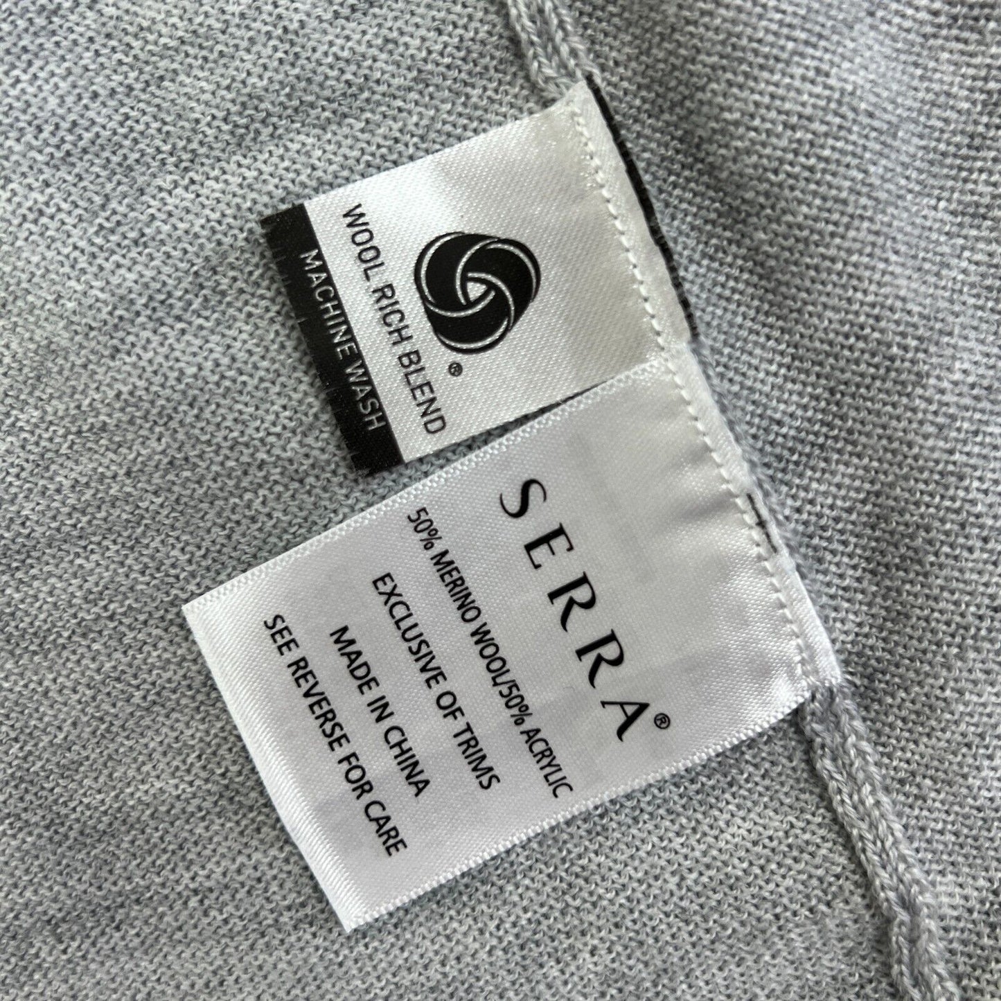 Serra Merino Collection Womens Grey Open Long Cardigan Size 10
