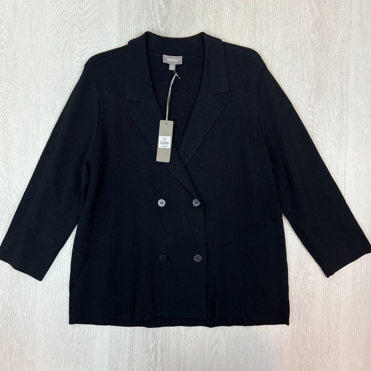 Sussan Womens Black Double Breasted Blazer Jacket Size XL (New)