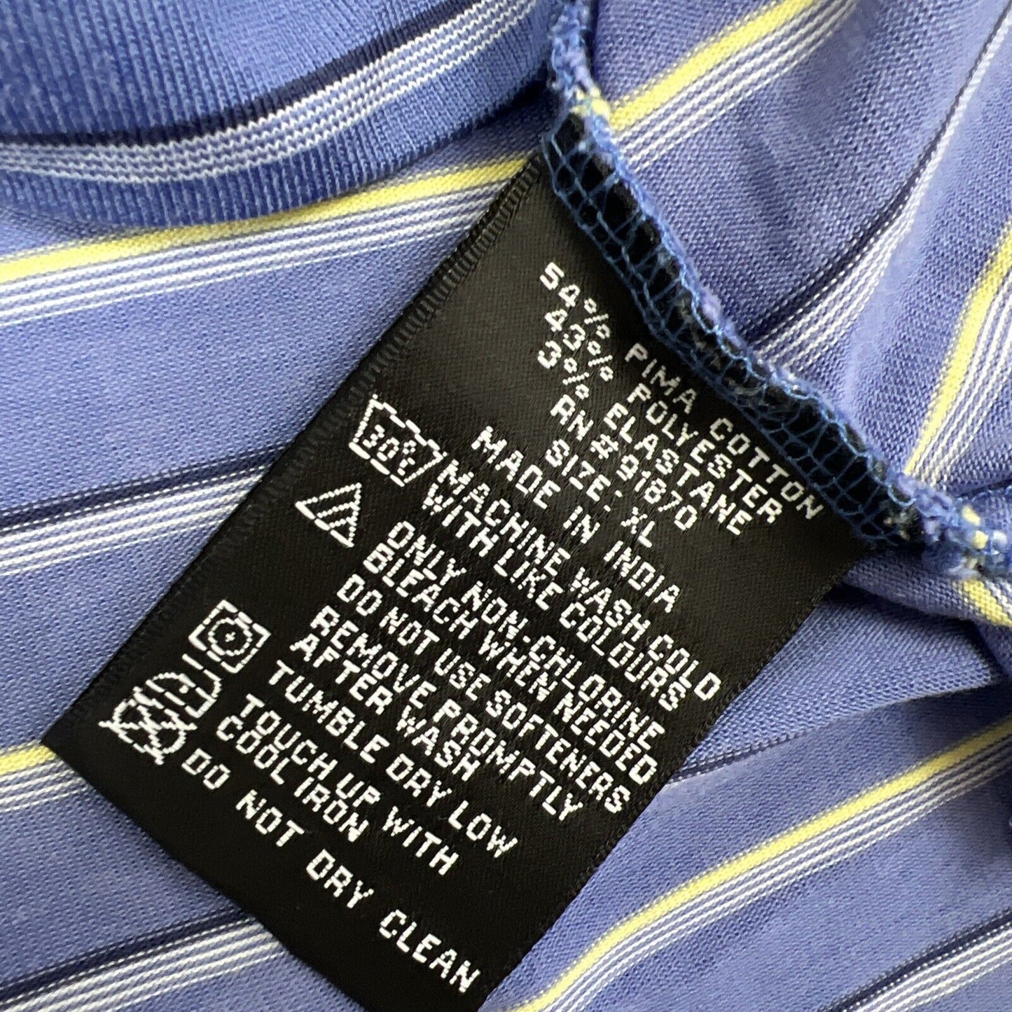 Pebble Beach Mens Blue Striped Golf Polo Shirt Size XL