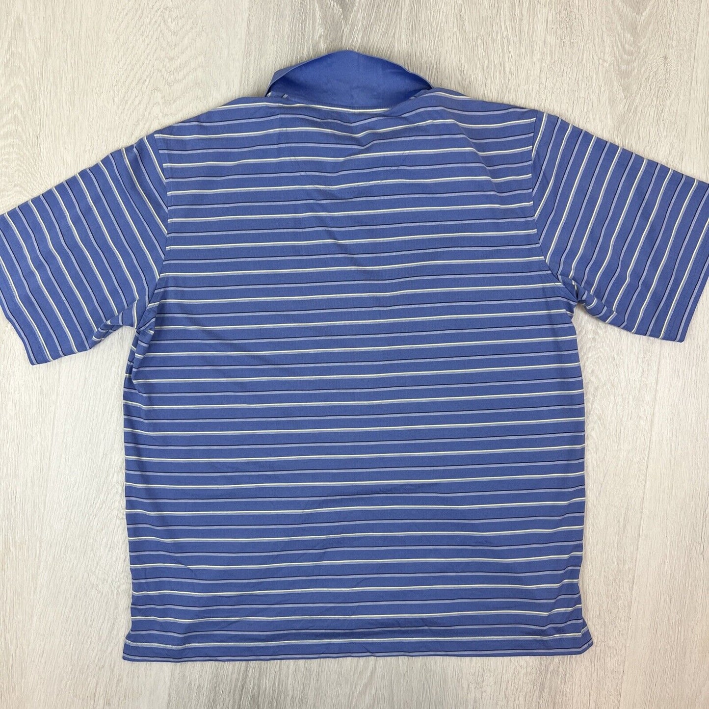 Pebble Beach Mens Blue Striped Golf Polo Shirt Size XL