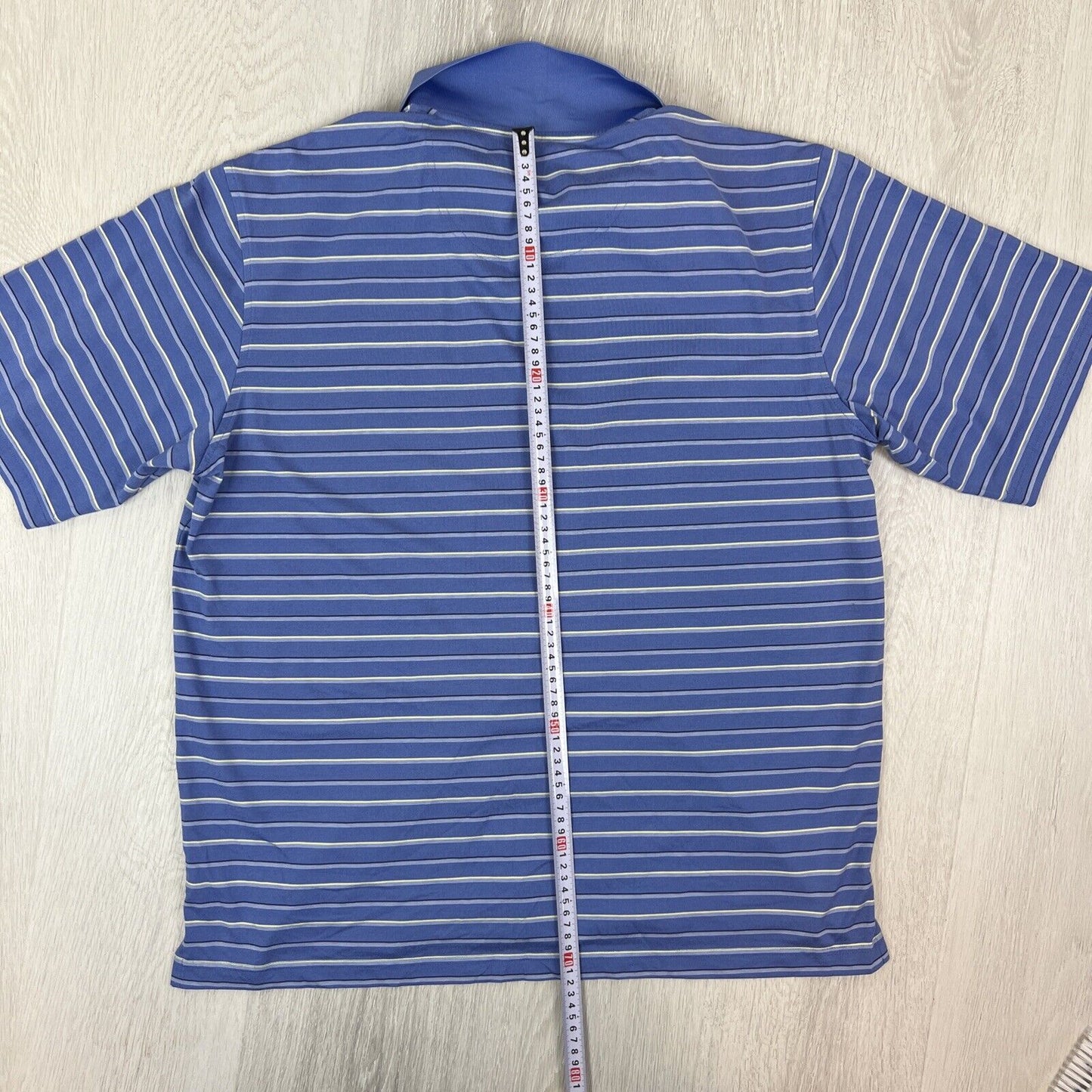 Pebble Beach Mens Blue Striped Golf Polo Shirt Size XL