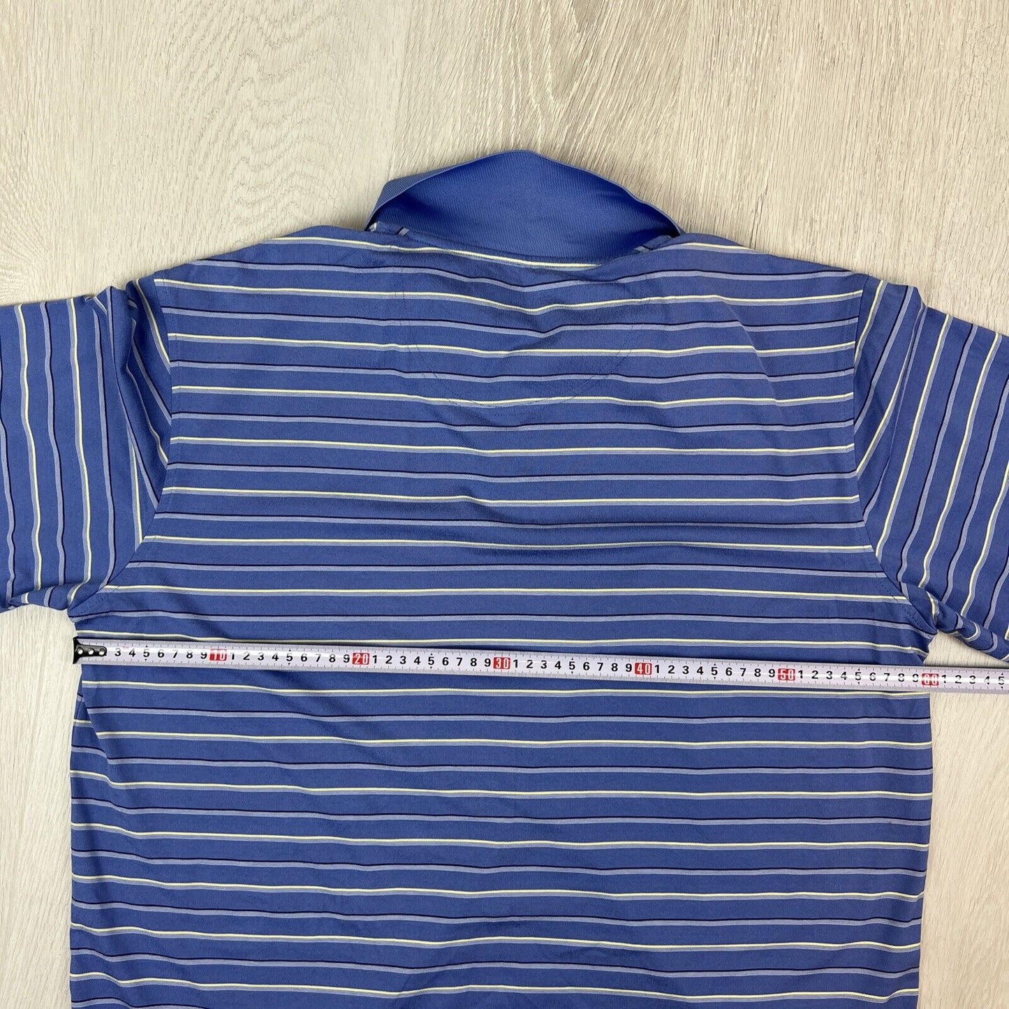 Pebble Beach Mens Blue Striped Golf Polo Shirt Size XL