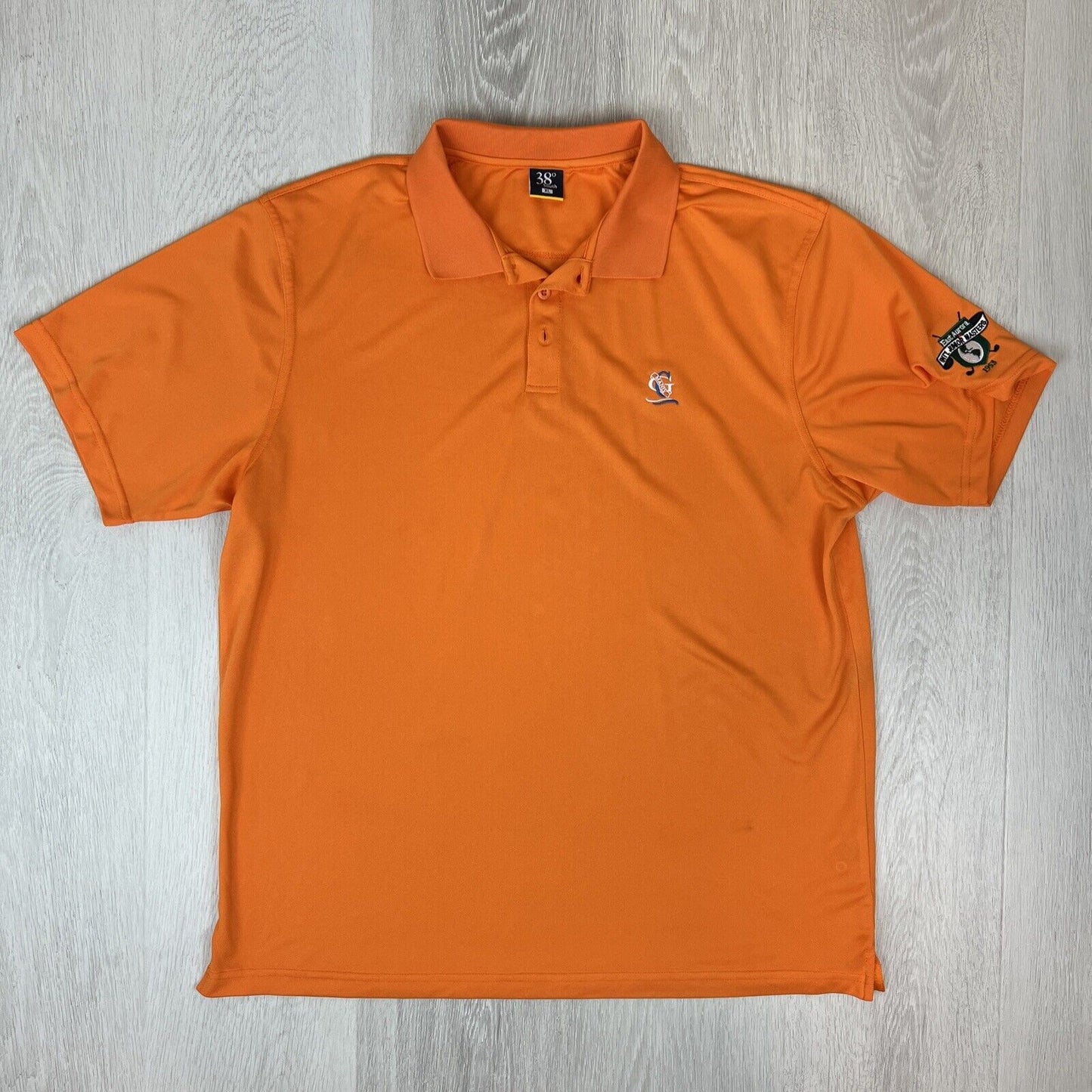 38 Degrees South Mens Orange Manly Golf Club Polo Shirt Size XL