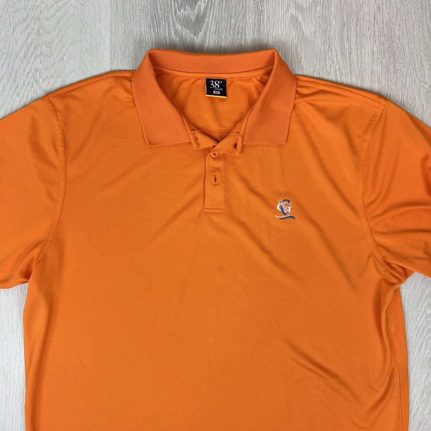 38 Degrees South Mens Orange Manly Golf Club Polo Shirt Size XL