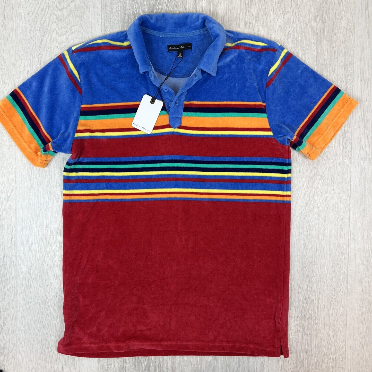 Riley Adams Mens Terry Short Sleeve Polo Shirt Size Medium