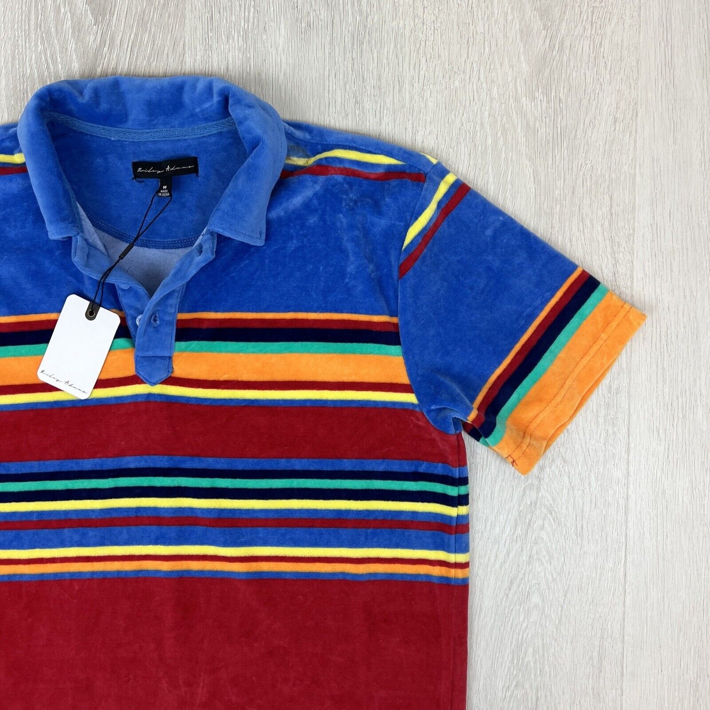 Riley Adams Mens Terry Short Sleeve Polo Shirt Size Medium