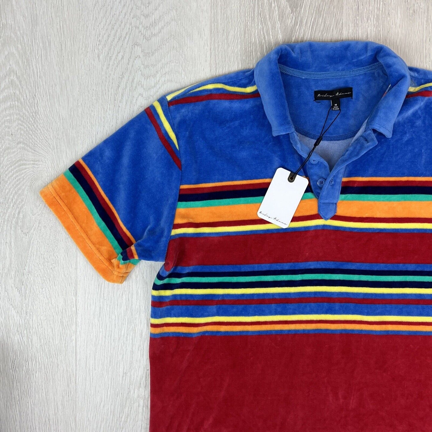 Riley Adams Mens Terry Short Sleeve Polo Shirt Size Medium