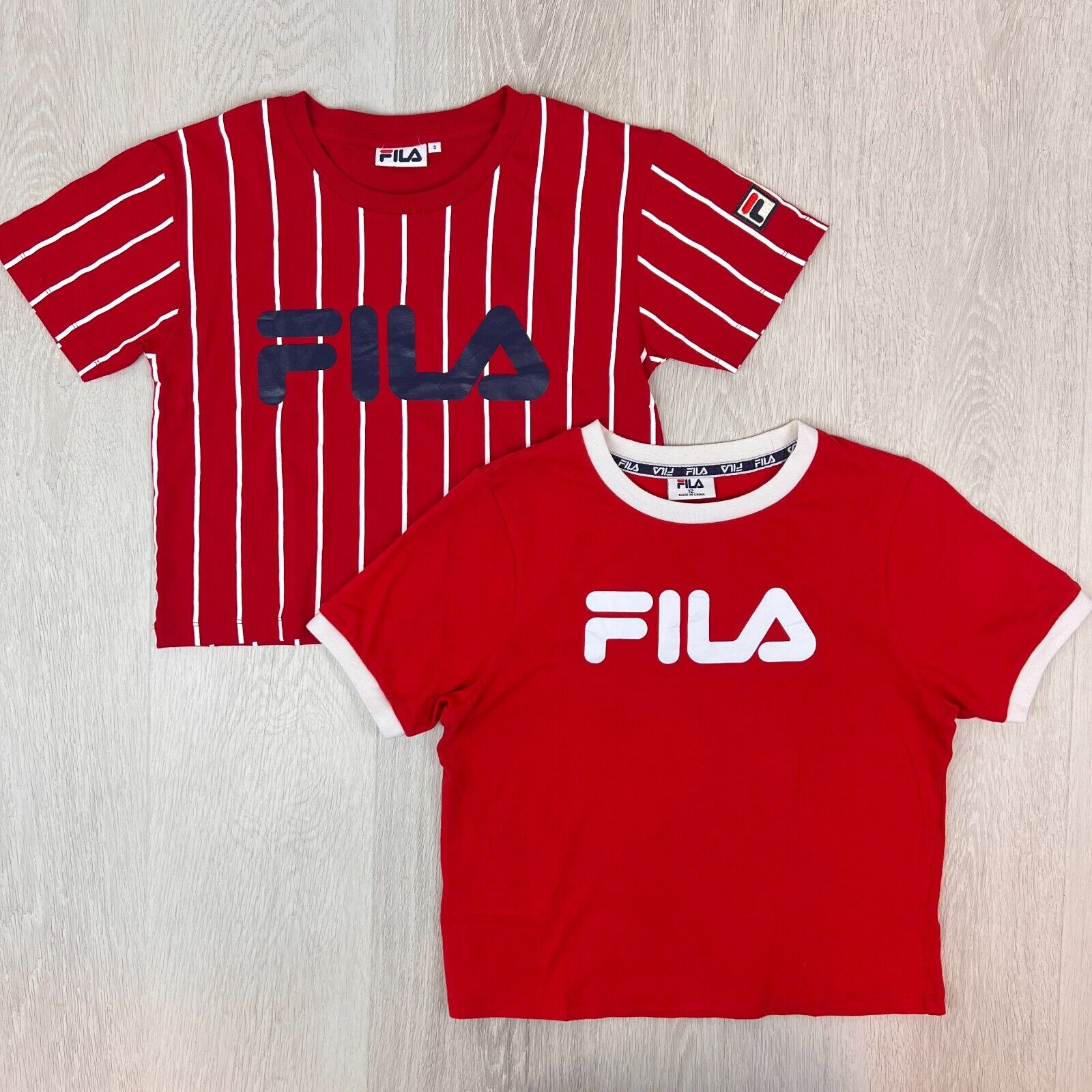 Fila Womens Red Cropped T Shirt Size Small 2 Shirts