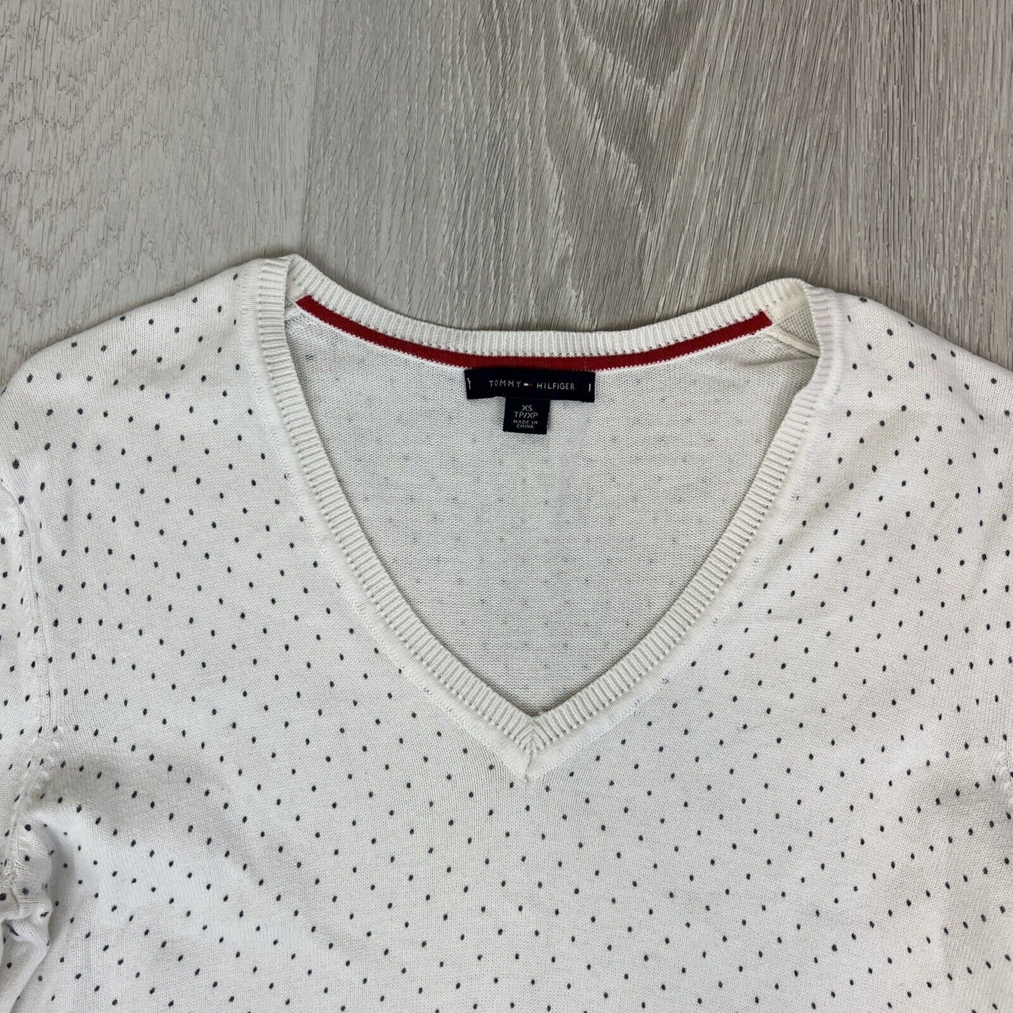 Tommy Hilfiger Womens White Pullover Knitted Sweater Jumper Size XS