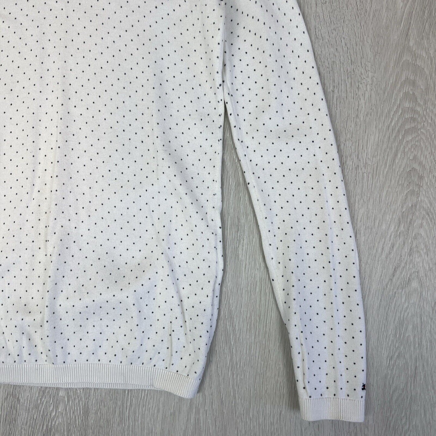 Tommy Hilfiger Womens White Pullover Knitted Sweater Jumper Size XS