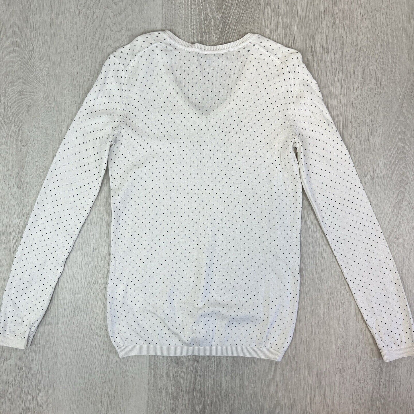 Tommy Hilfiger Womens White Pullover Knitted Sweater Jumper Size XS