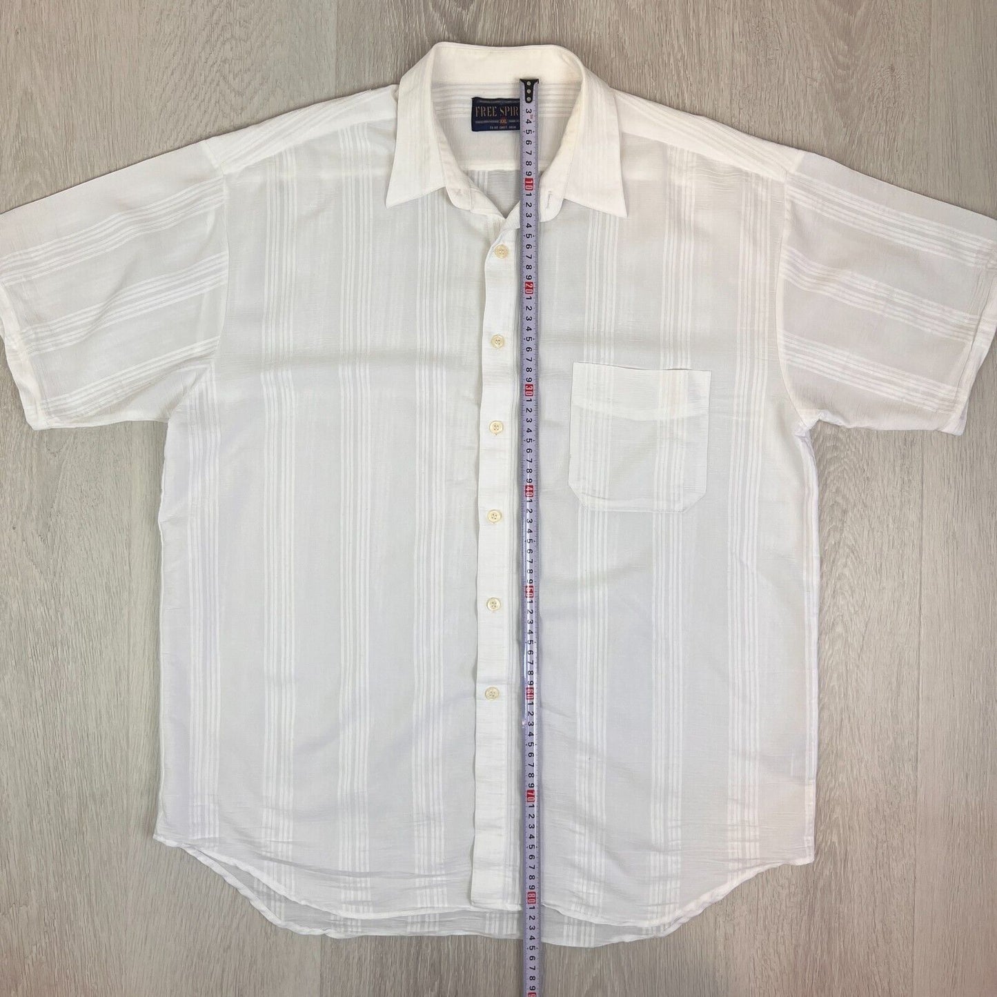 Free Spirit Mens White Short Sleeve Button Up Shirt Size 2XL