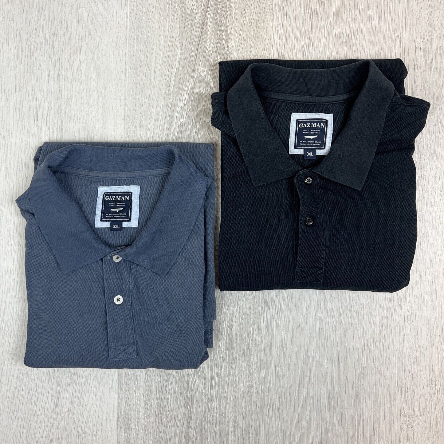 Gazman Mens Short Sleeve Polo Shirt Bundle Size 3XL (2 Shirts)