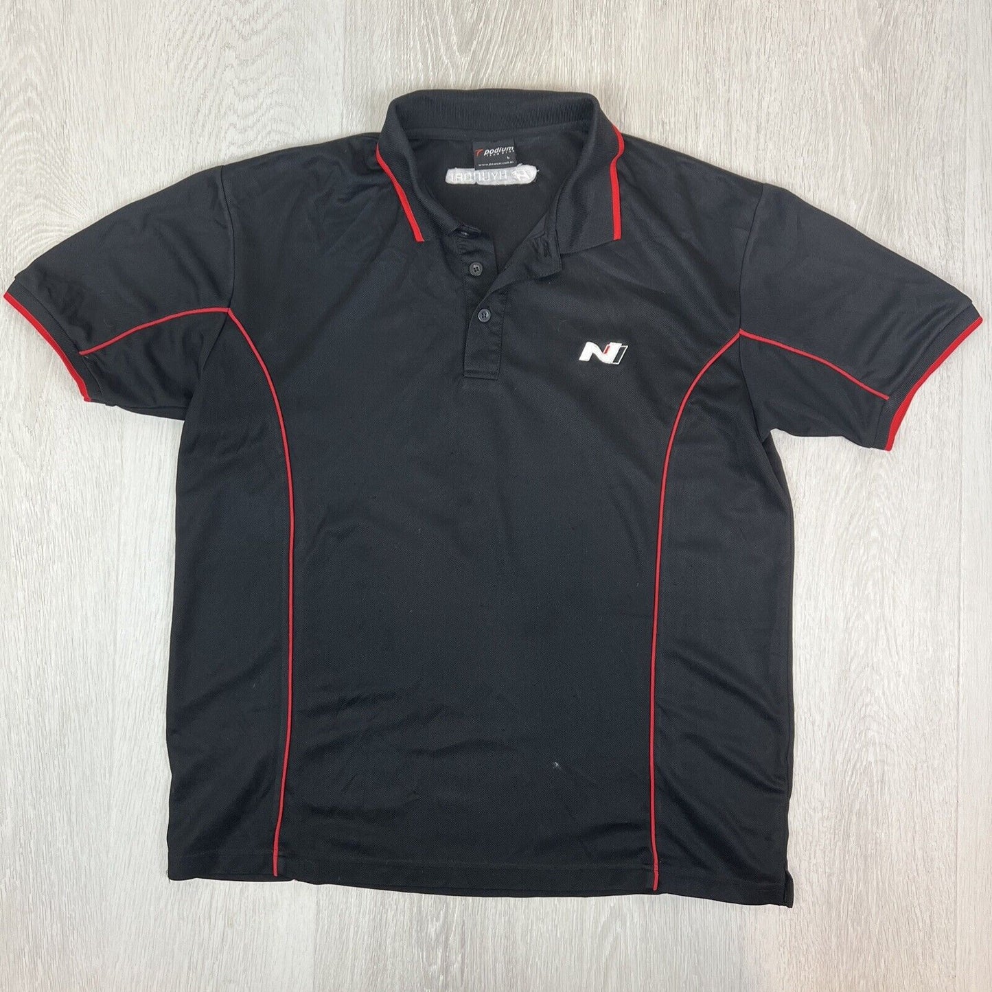 Podium Hyundai N Mens Black Short Sleeve Polo Shirt Size Large