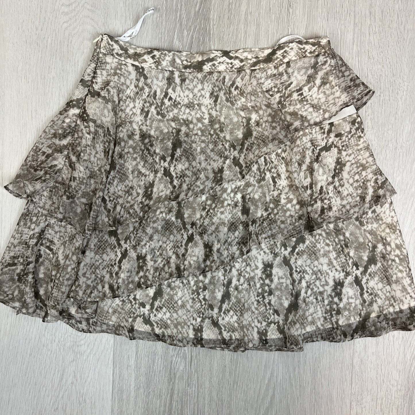 Sheike Womens Snake Pattern Ruffles A-Line Skirt Size 12