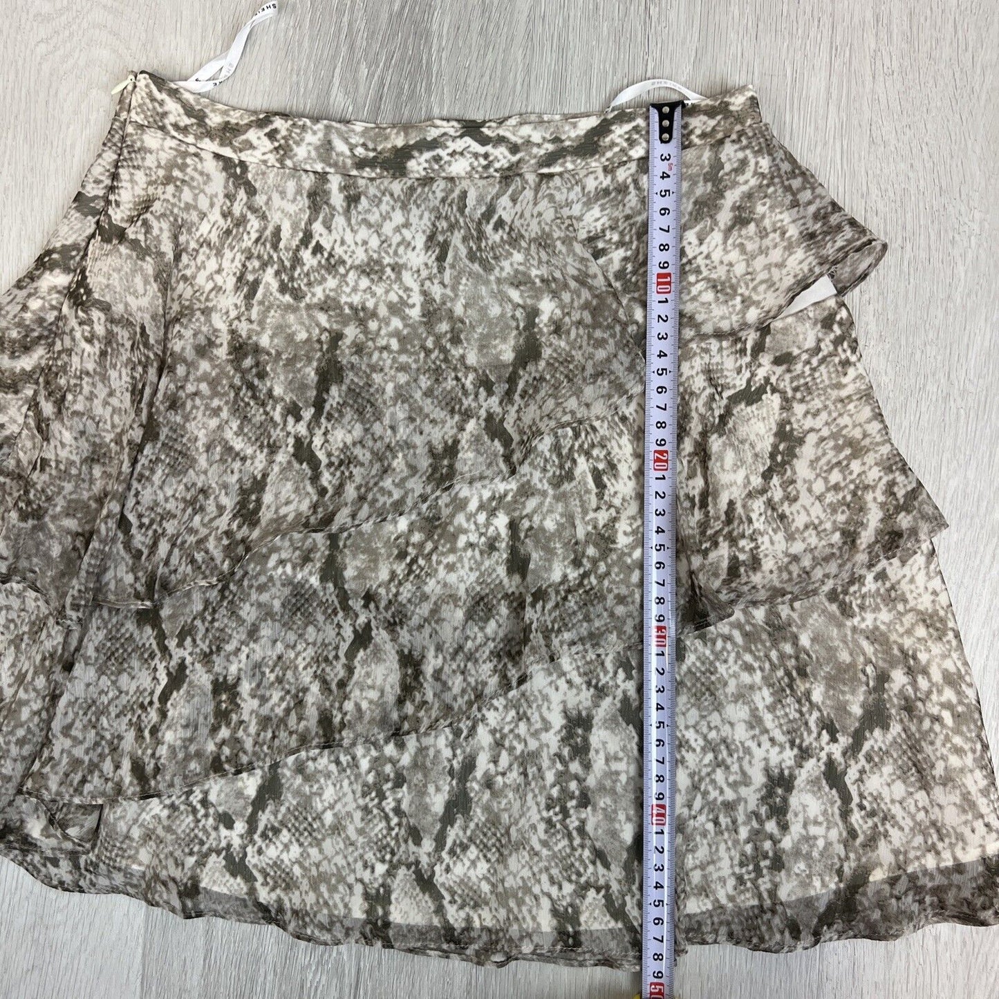 Sheike Womens Snake Pattern Ruffles A-Line Skirt Size 12