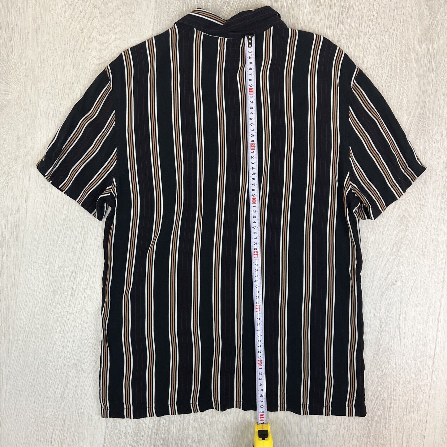 Kenji Mens Striped Casual Short Sleeve Button Up Shirt Size Large